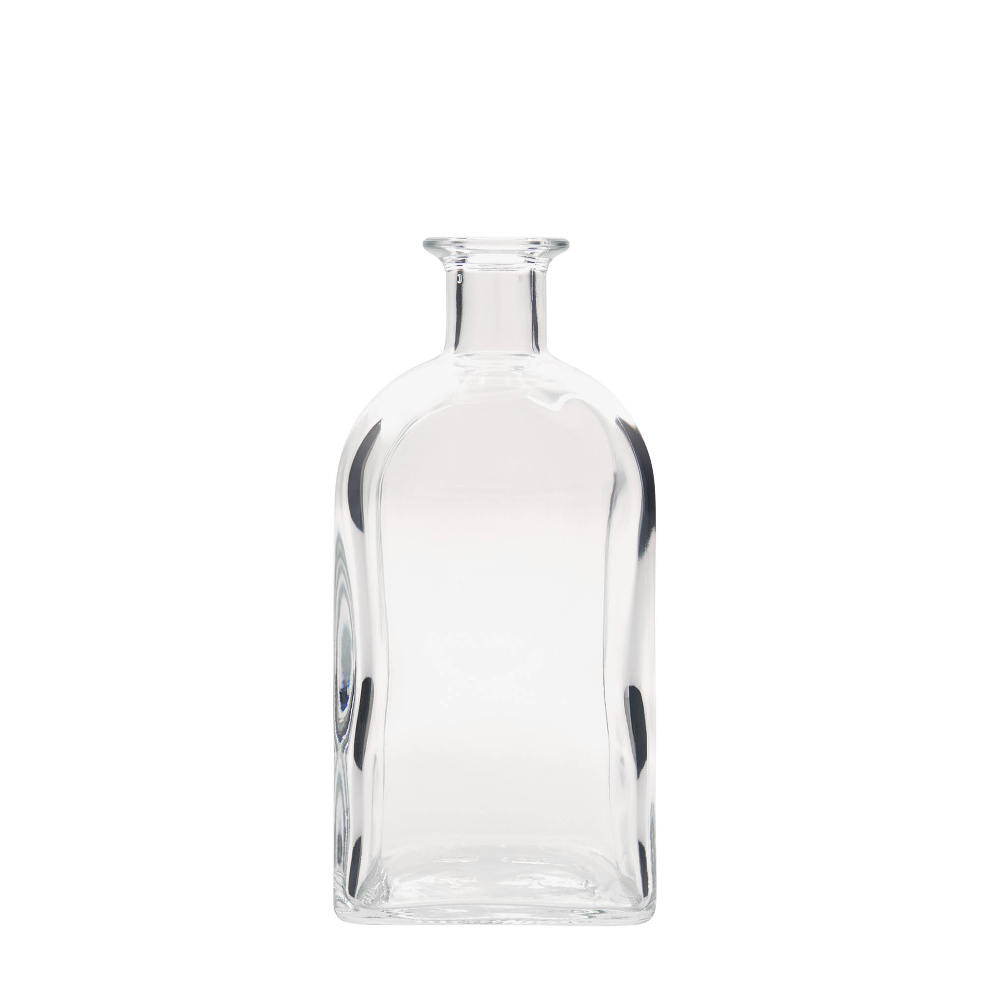 Sticlă de sticlă de 700 ml Apotheker Carré, pătrată, gura: dop de plută