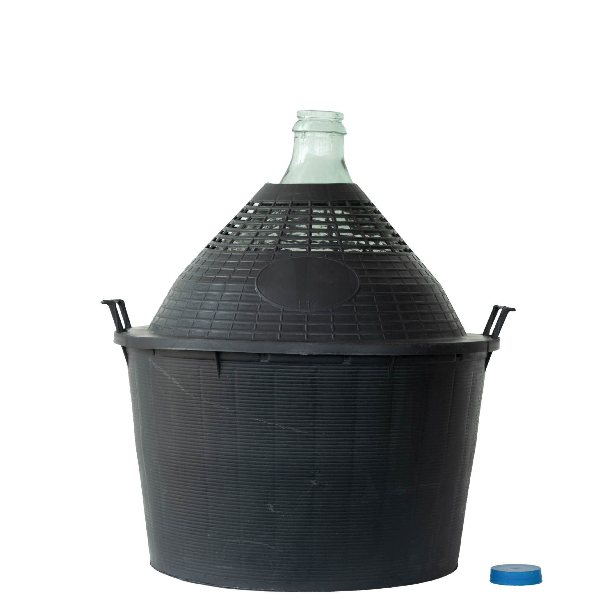 34 l butelie cu gât îngust, sticlă, gura: capac cu margine peste buza flaconului