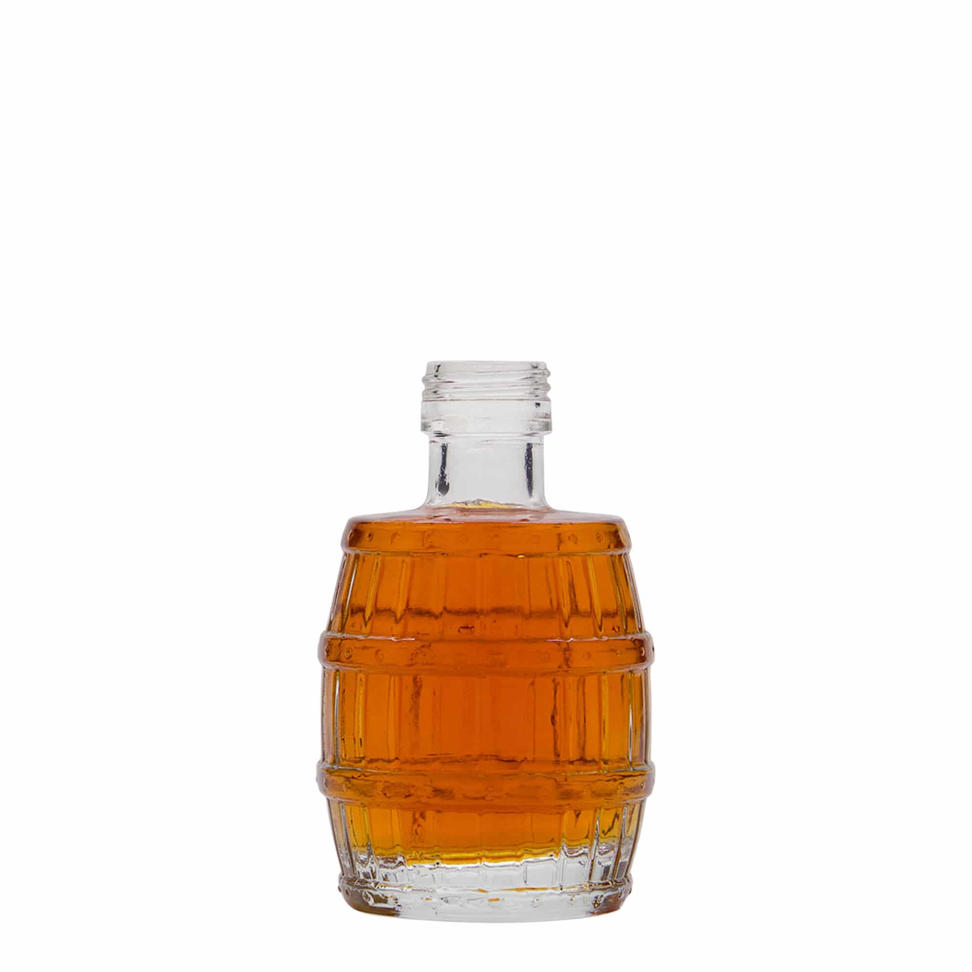 Sticlă de sticlă de 100 ml „butoi”, gura: PP 24