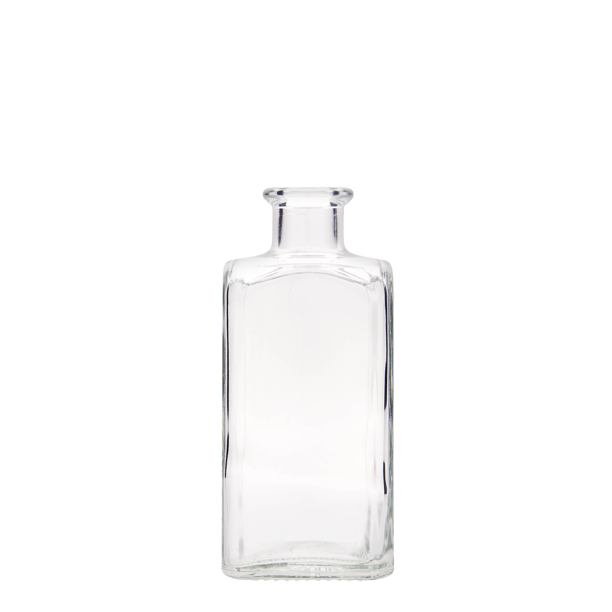 Sticlă de sticlă de 250 ml Apotheker Carré, pătrată, gât: plută Sticlă de sticlă de 250 ml Apotheker Carré, pătrată, gât: plută