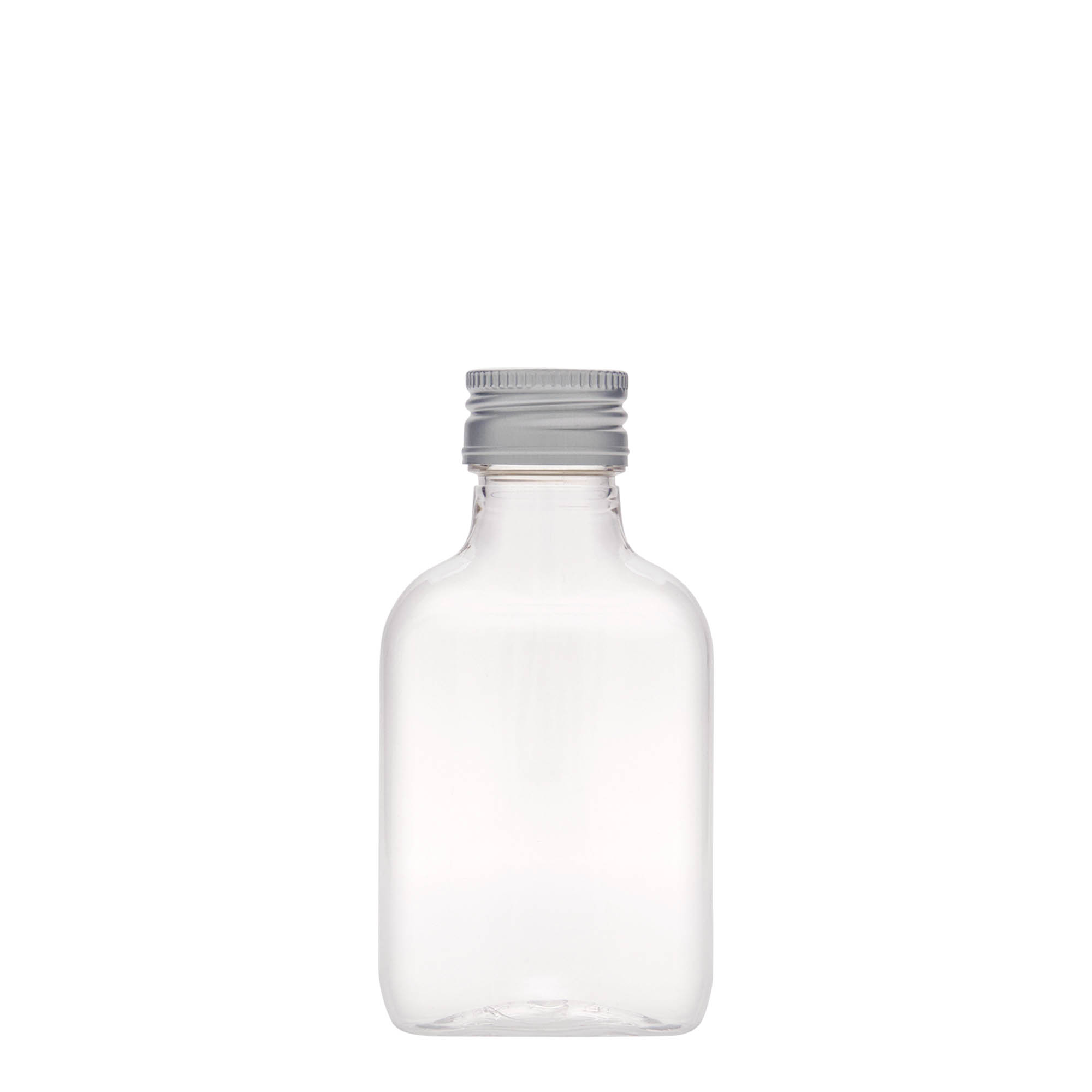 Sticluță de buzunar 100 ml, ovală, plastic PET, gura: PP 28