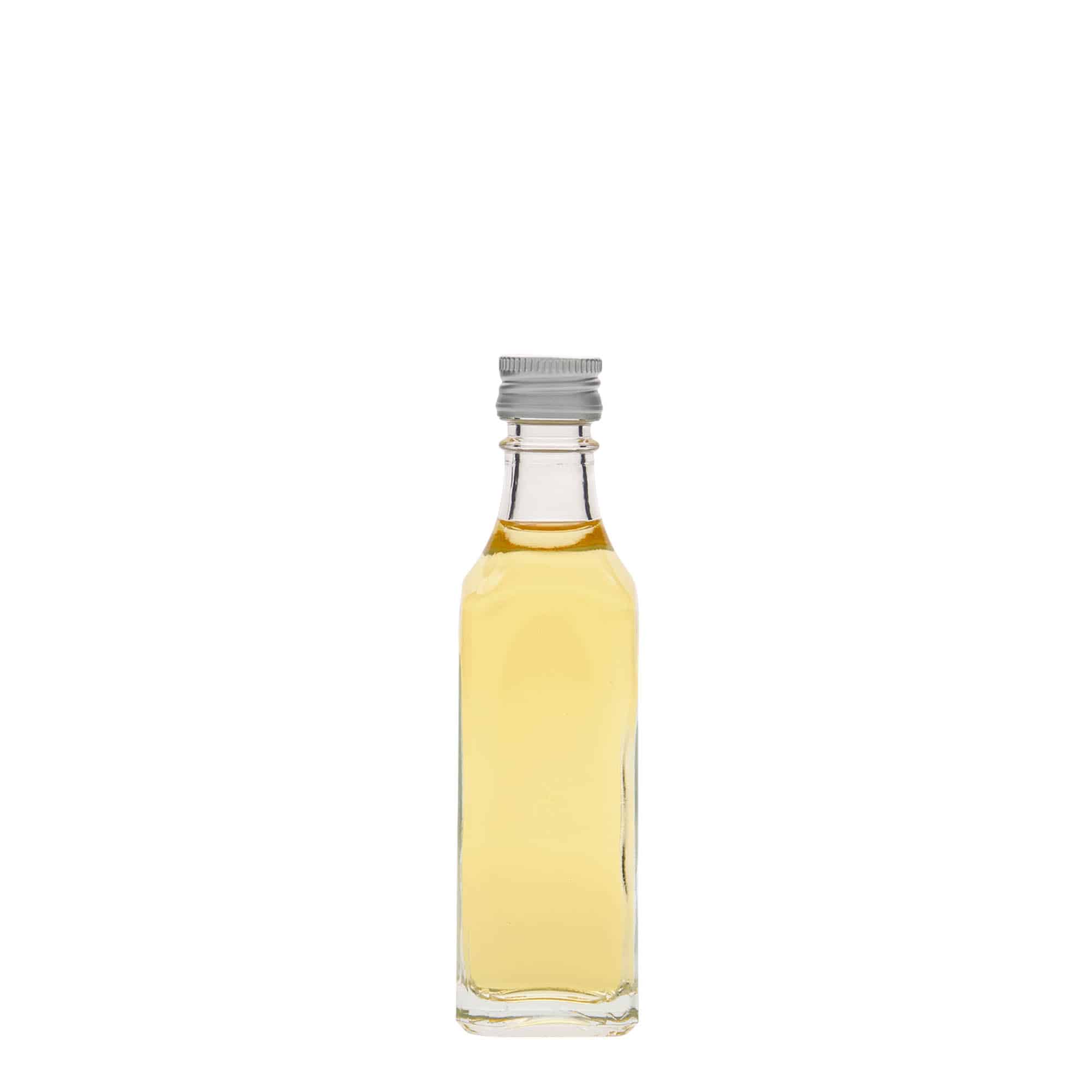 Sticlă de sticlă de 50 ml „Siena”, pătrată, gura: PP 18