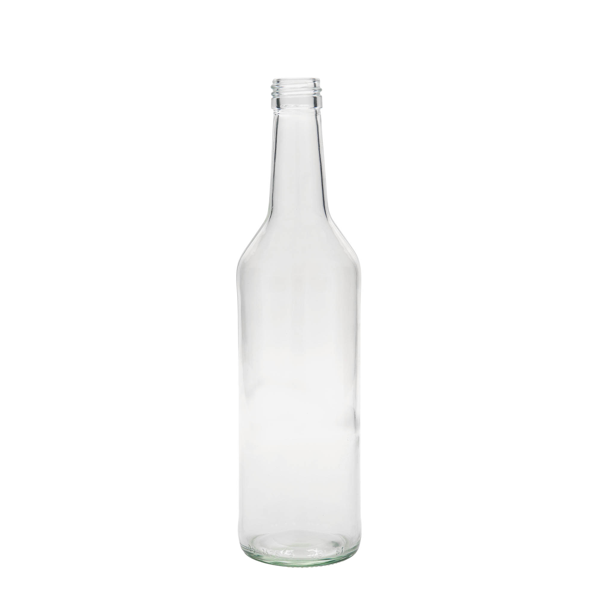 Sticlă de sticlă de 500 ml, gât drept, deschidere: PP 28 Sticlă de sticlă de 500 ml, gât drept, deschidere: PP 28