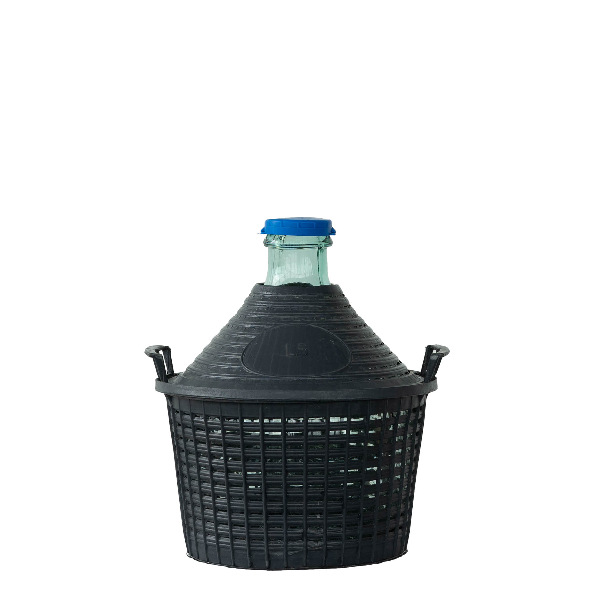 Butelie balon 5 l, gât îngust, sticlă, deschidere: capac cu margine peste buza sticlei