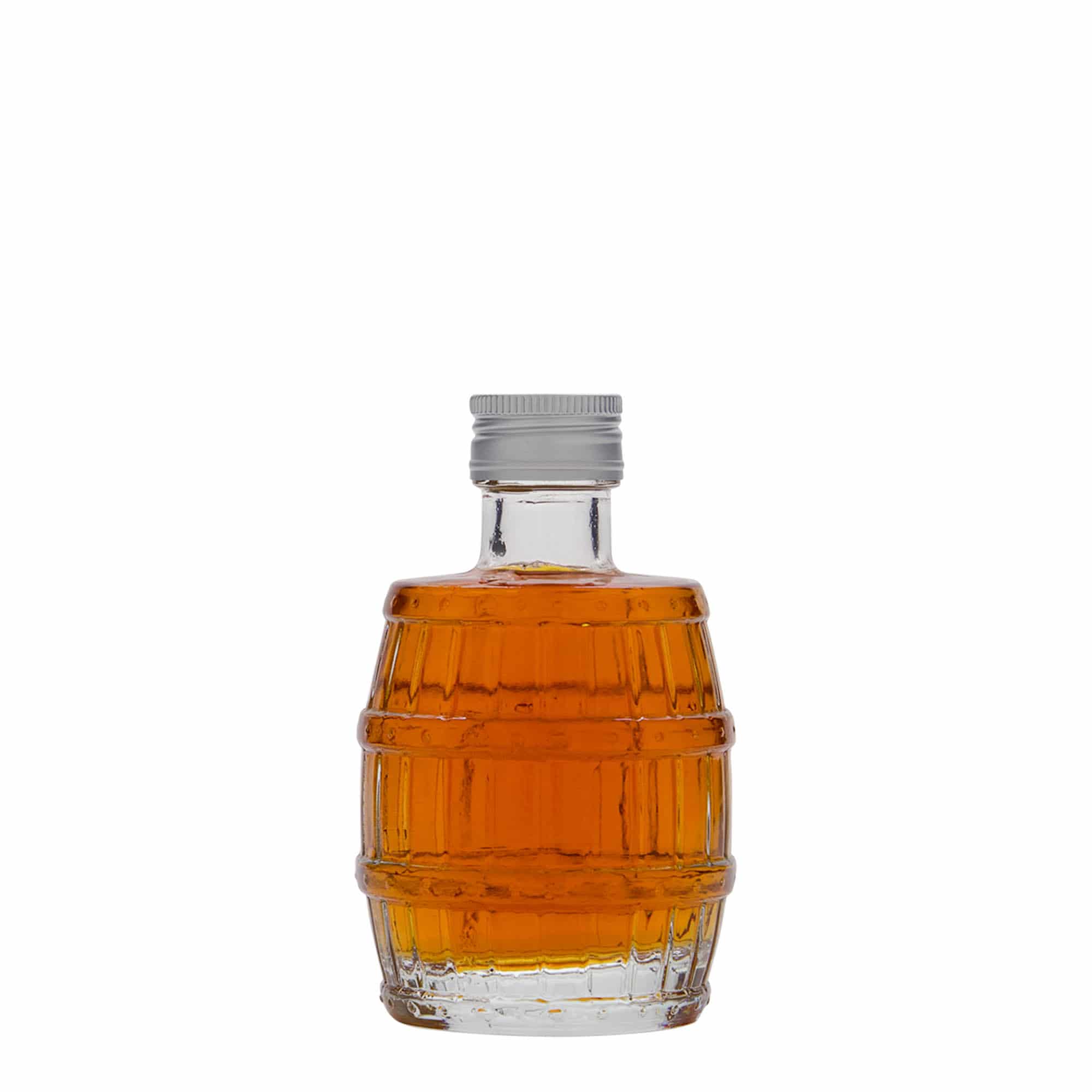 Sticlă de sticlă de 100 ml „butoi”, gura: PP 24