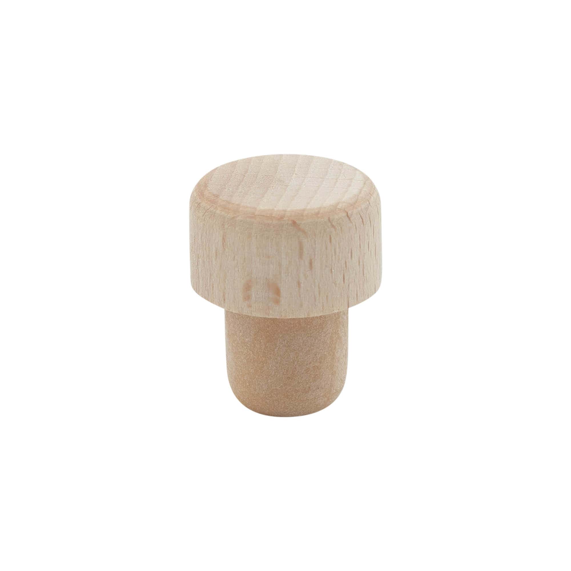 Dop cu mâner și deschidere dozatoare de 19 mm, lemn/plastic, bej, pentru gura: dop