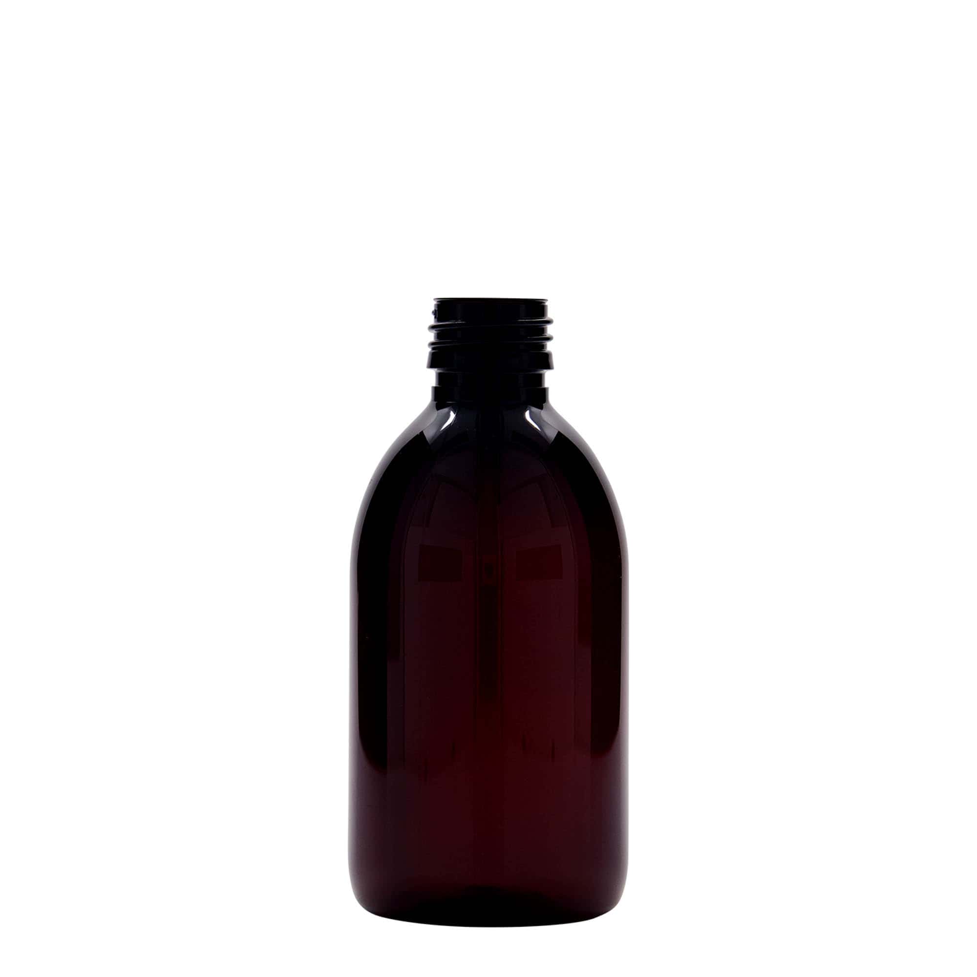 250 ml sticlă medicală PET, maro, plastic, gura: PP 28
