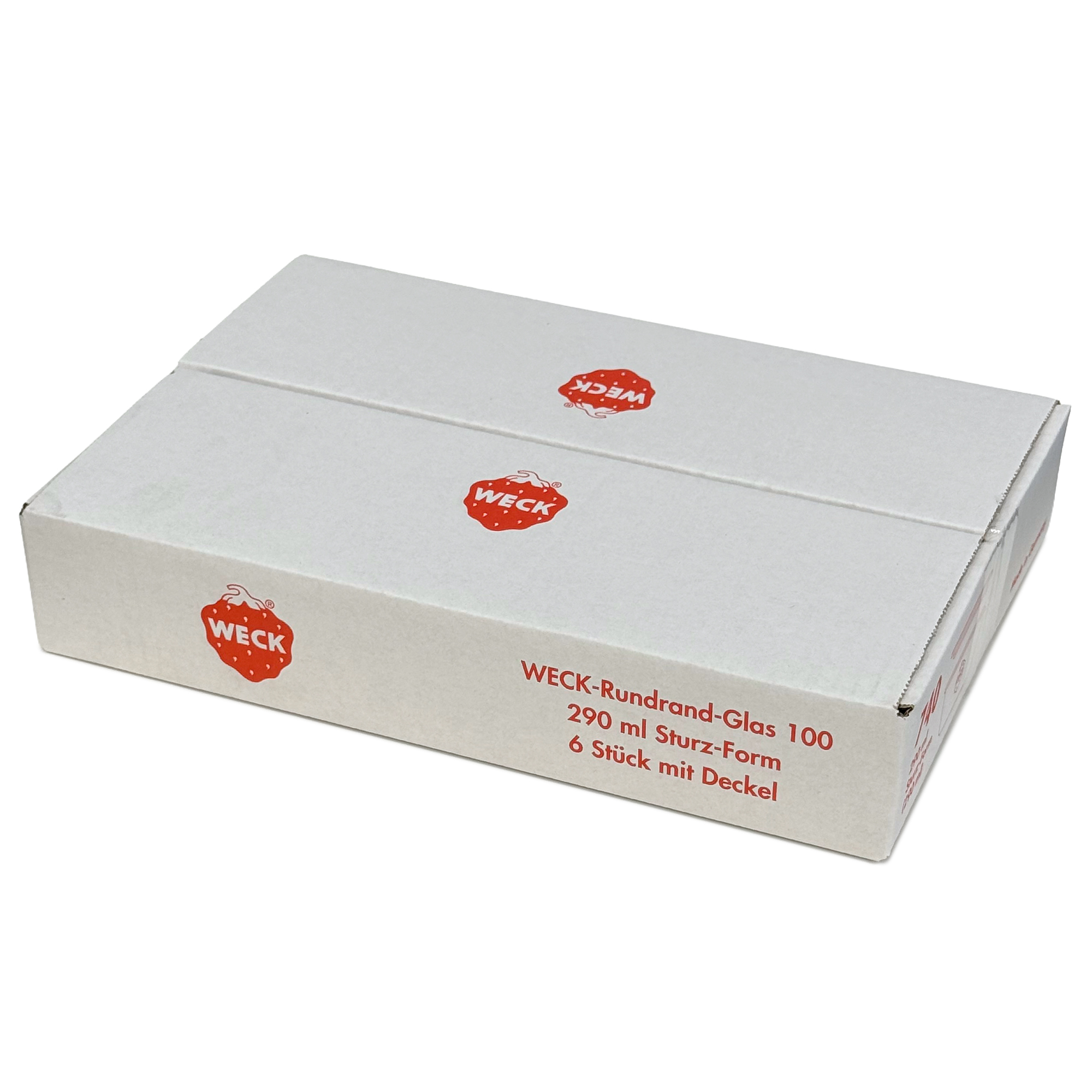 6x 290 ml borcan WECK cu gura largă plat cu capac de sticlă RR 100