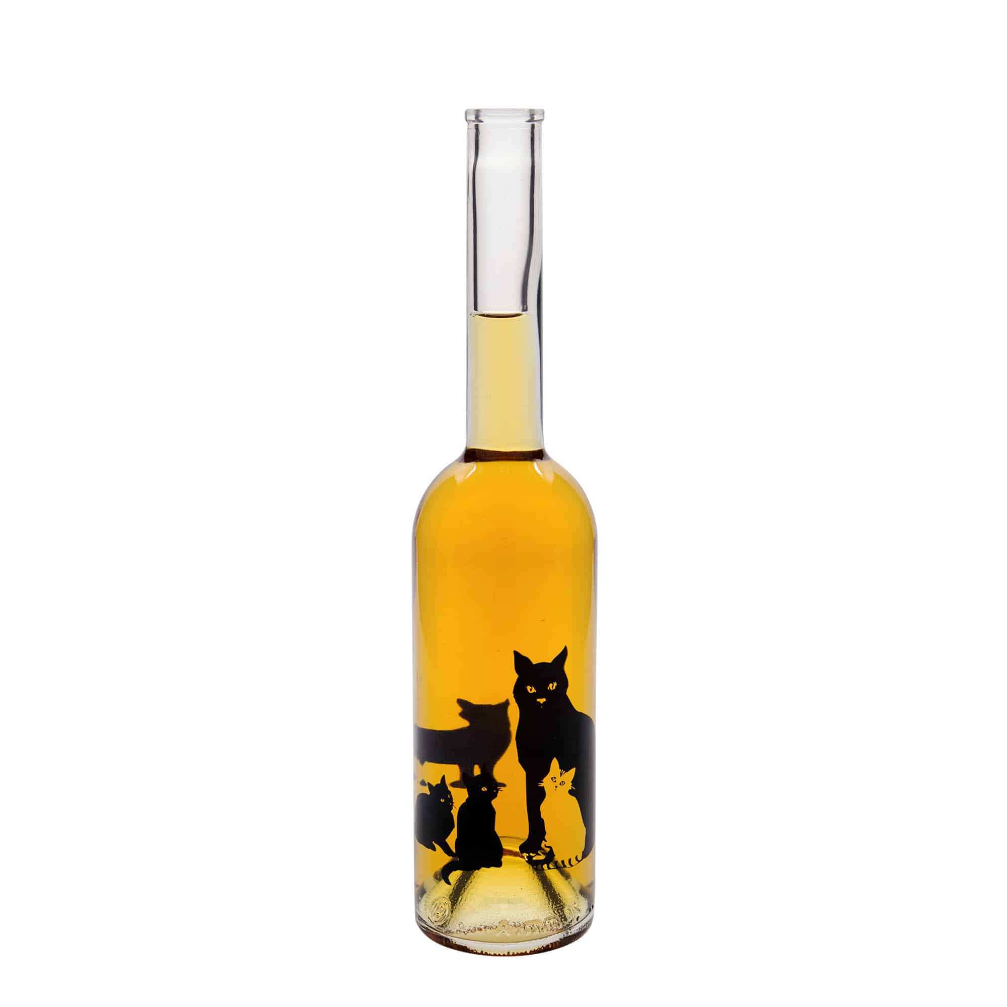 Sticlă de sticlă de 500 ml „Opera”, motiv: pisici, gura: dop de plută