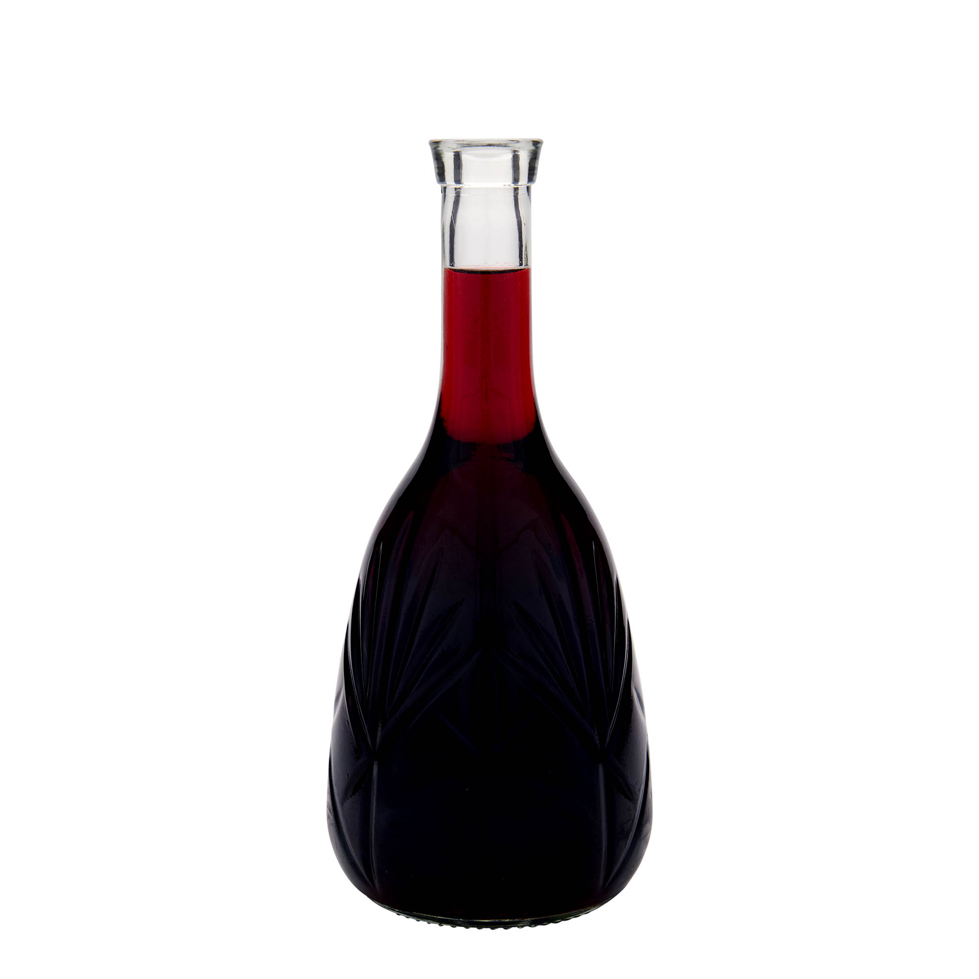 Sticlă de sticlă de 1.000 ml „Reliefa”, gura: dop de plută