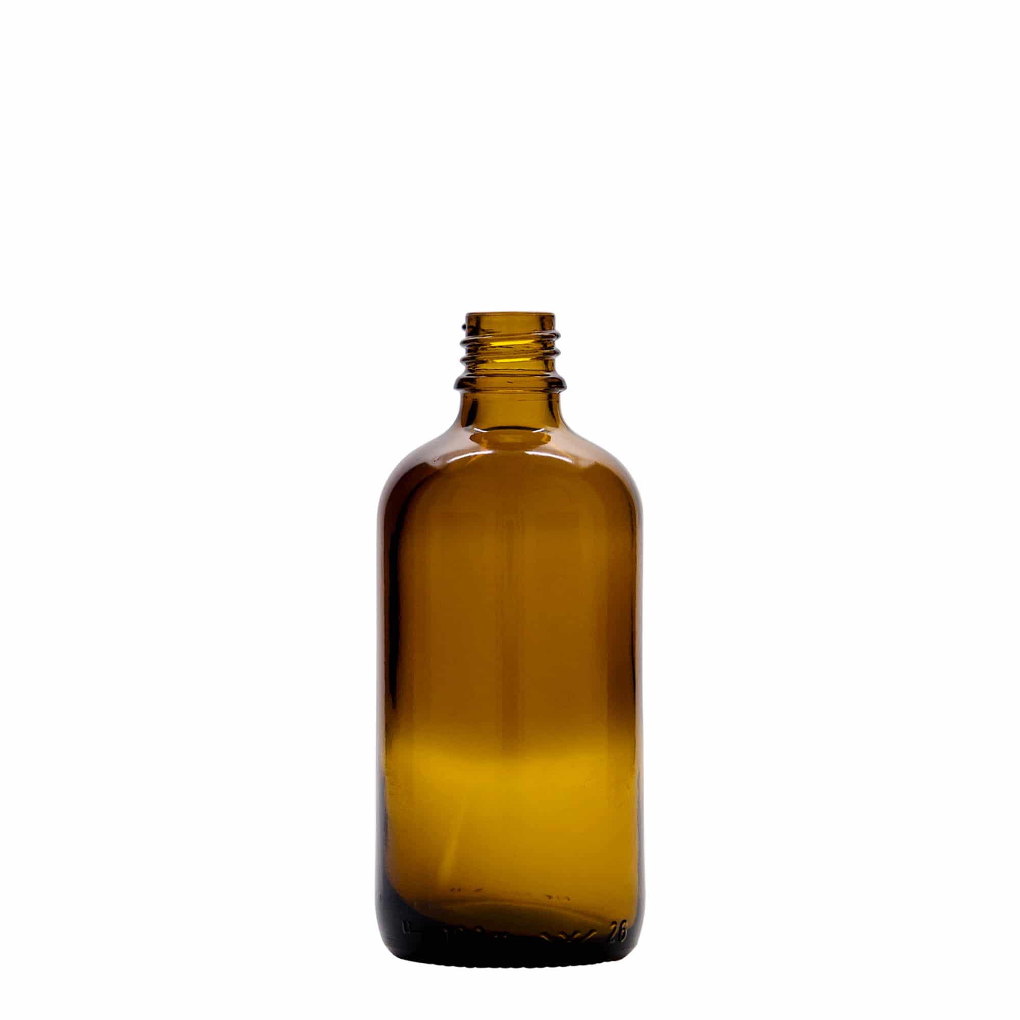 100 ml sticlă cu pipetă medicină, sticlă, maro-roșu, gura: DIN 18