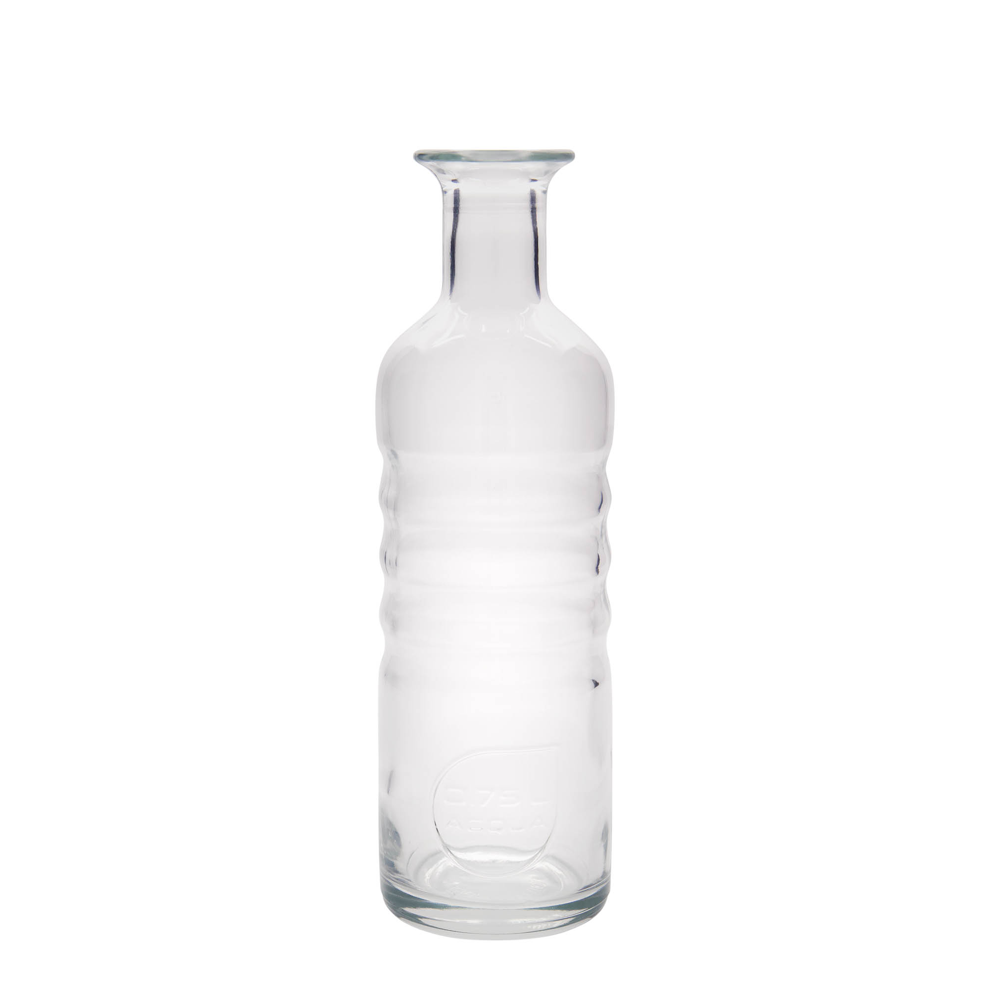 Sticlă de sticlă de 750 ml „Optima Acqua”, gura: plută Sticlă de sticlă de 750 ml „Optima Acqua”, gura: plută