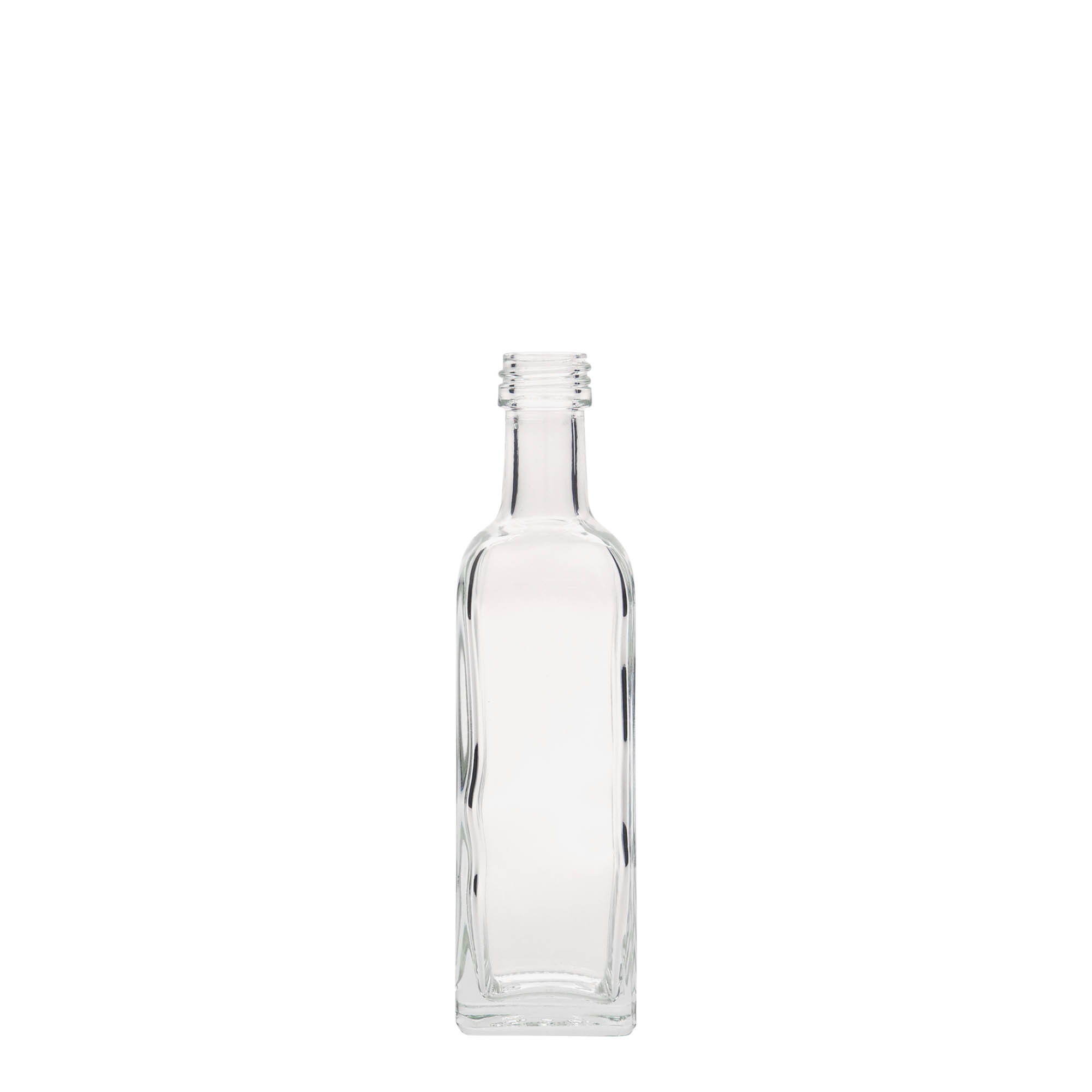 Sticlă de sticlă de 60 ml „Marasca”, pătrată, gura: PP 18 Sticlă de sticlă de 60 ml „Marasca”, pătrată, gura: PP 18