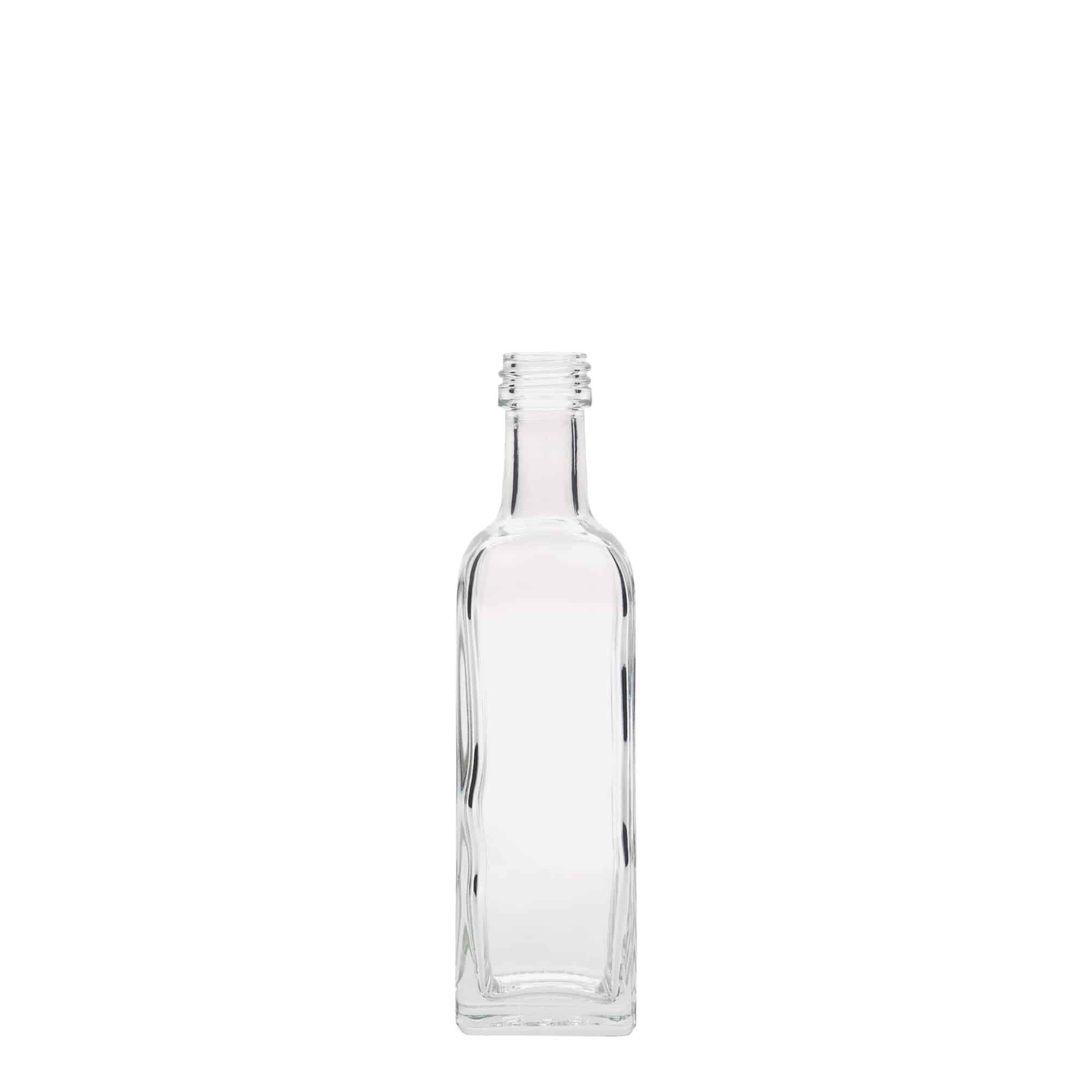 Sticlă de sticlă de 60 ml „Marasca”, pătrată, gura: PP 18
