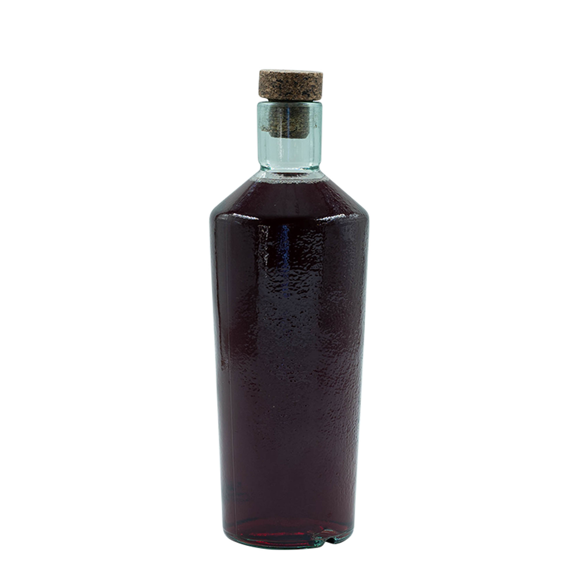 Sticlă din sticlă lucrată manual de 700 ml 'Primal', gura: dop de plută