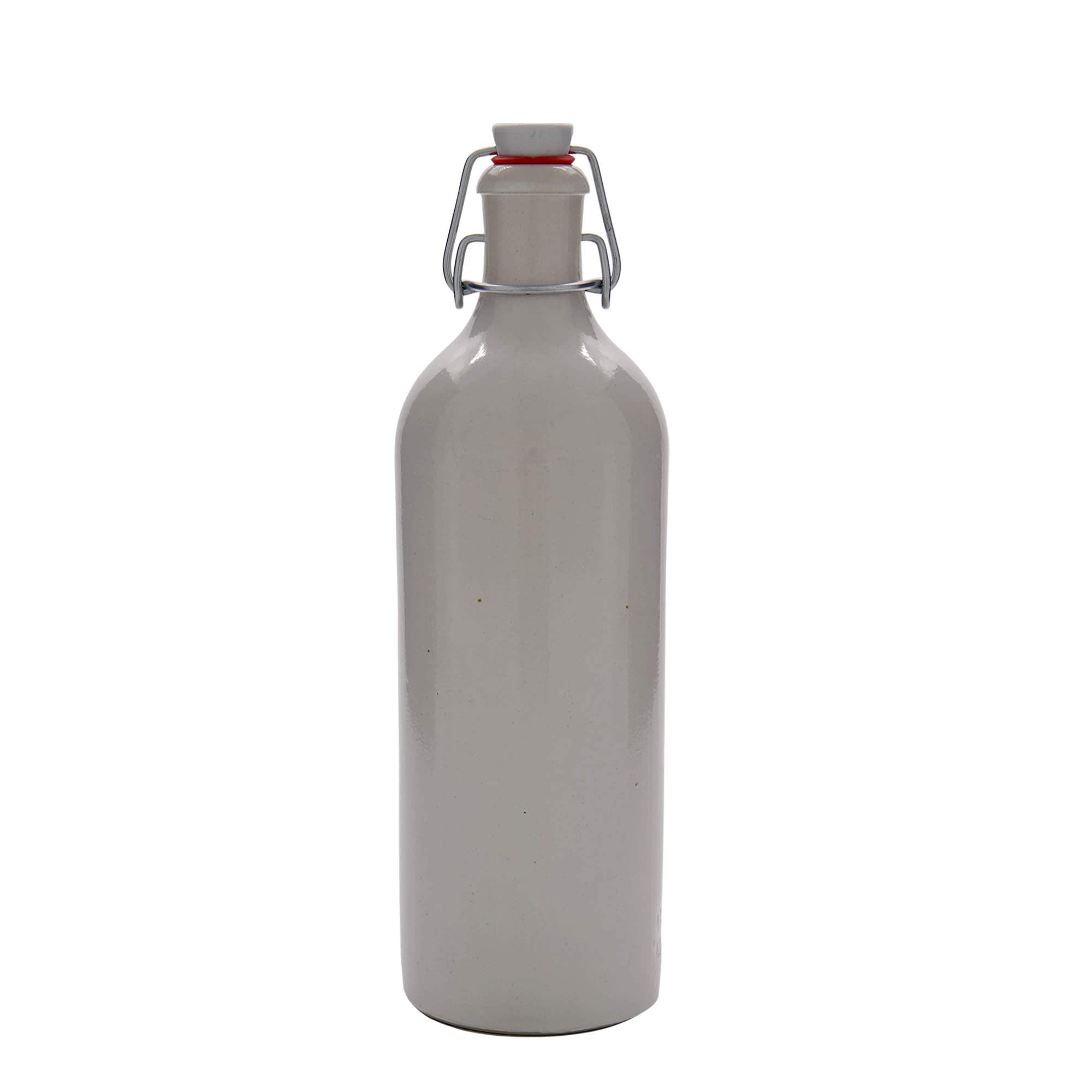 750 ml ulcior de lut, ceramică, alb, gura: capac cu clemă