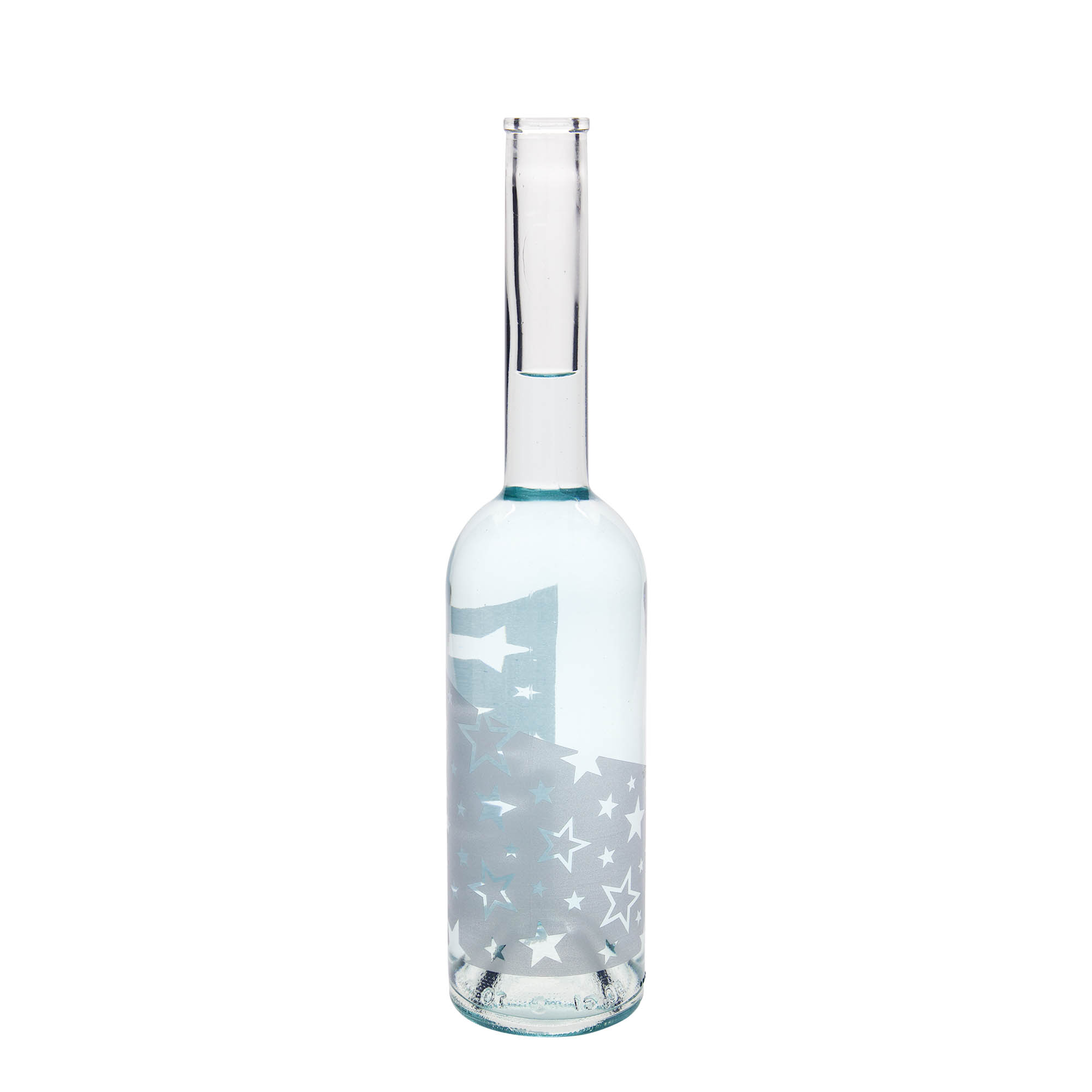 Sticlă de sticlă 500 ml „Opera”, motiv: stele argintii, gât: dop Sticlă de sticlă 500 ml „Opera”, motiv: stele argintii, gât: dop