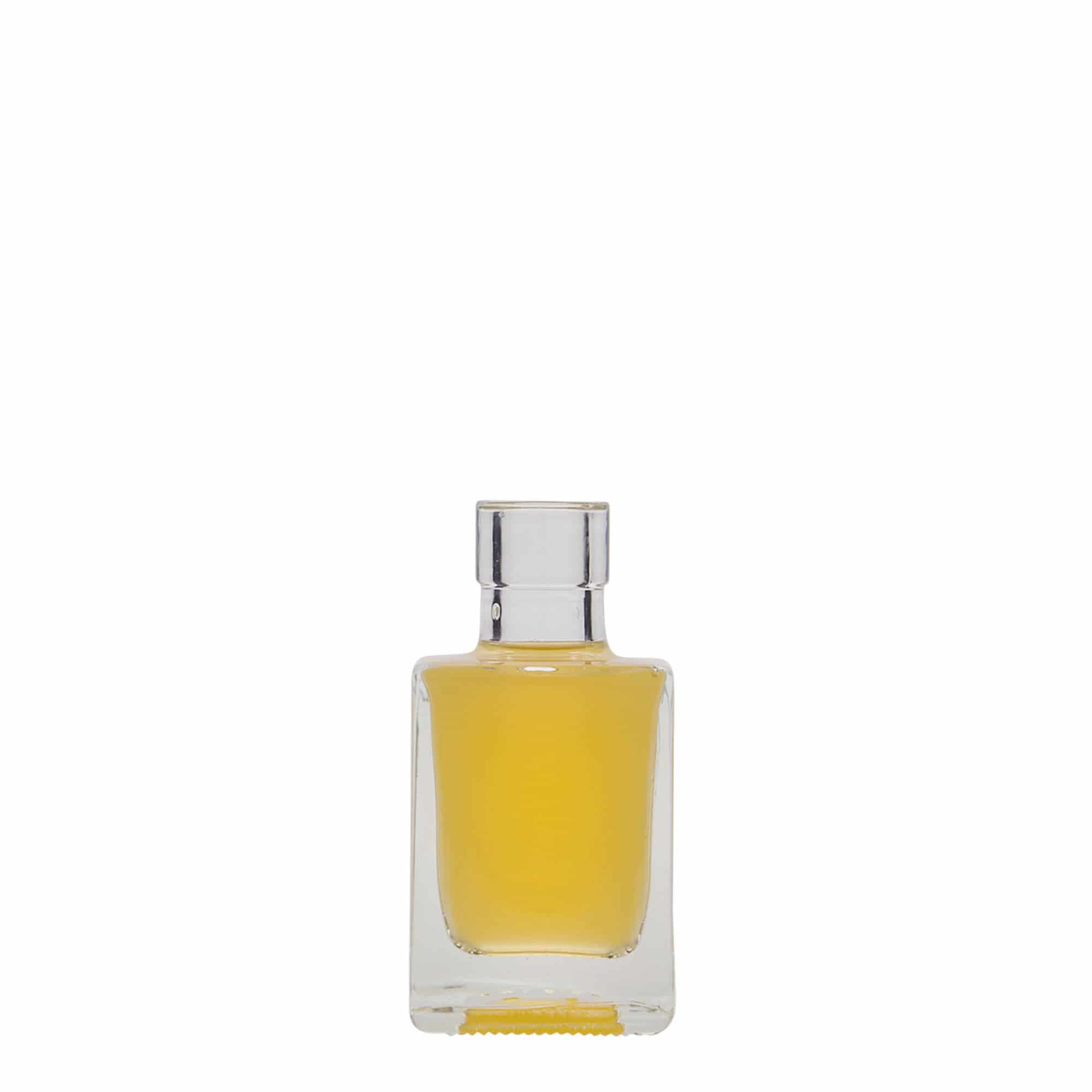 Sticlă de sticlă de 50 ml „Cube”, pătrată, gură: dop de plută