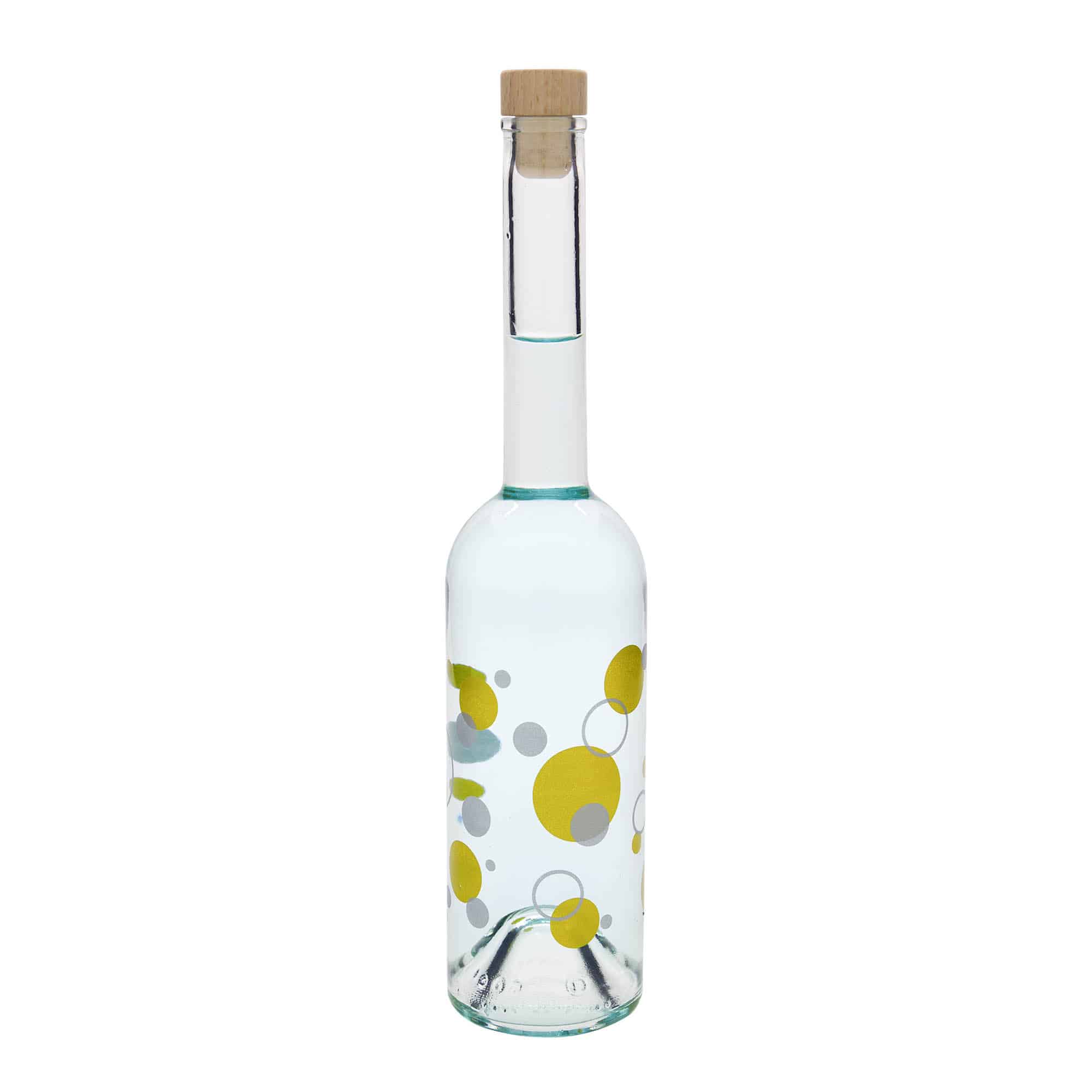 Sticlă de sticlă de 500 ml „Opera”, motiv: puncte, gât: plută