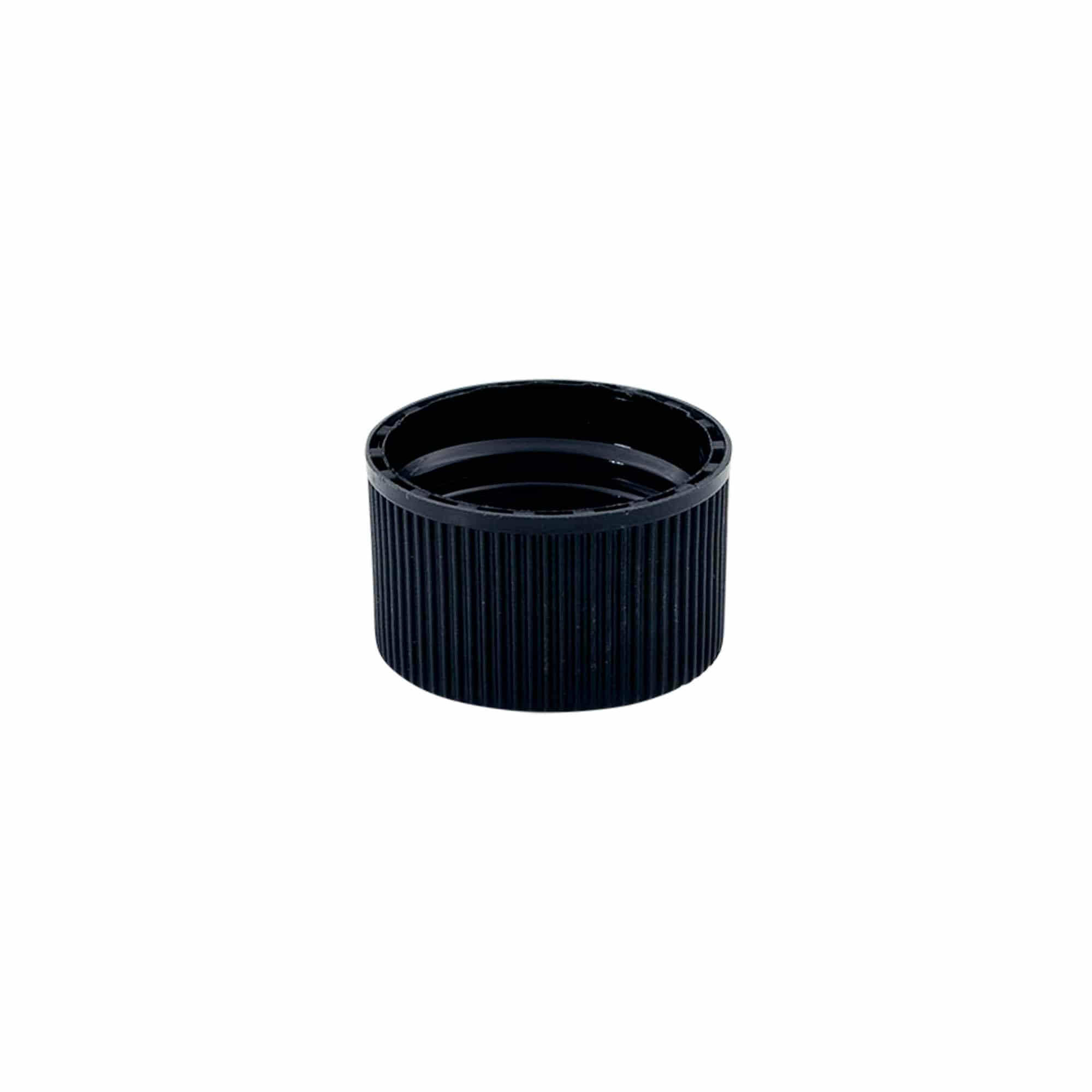 Capac cu filet cu inserție EPE, plastic PE, negru, pentru gură: DIN 25