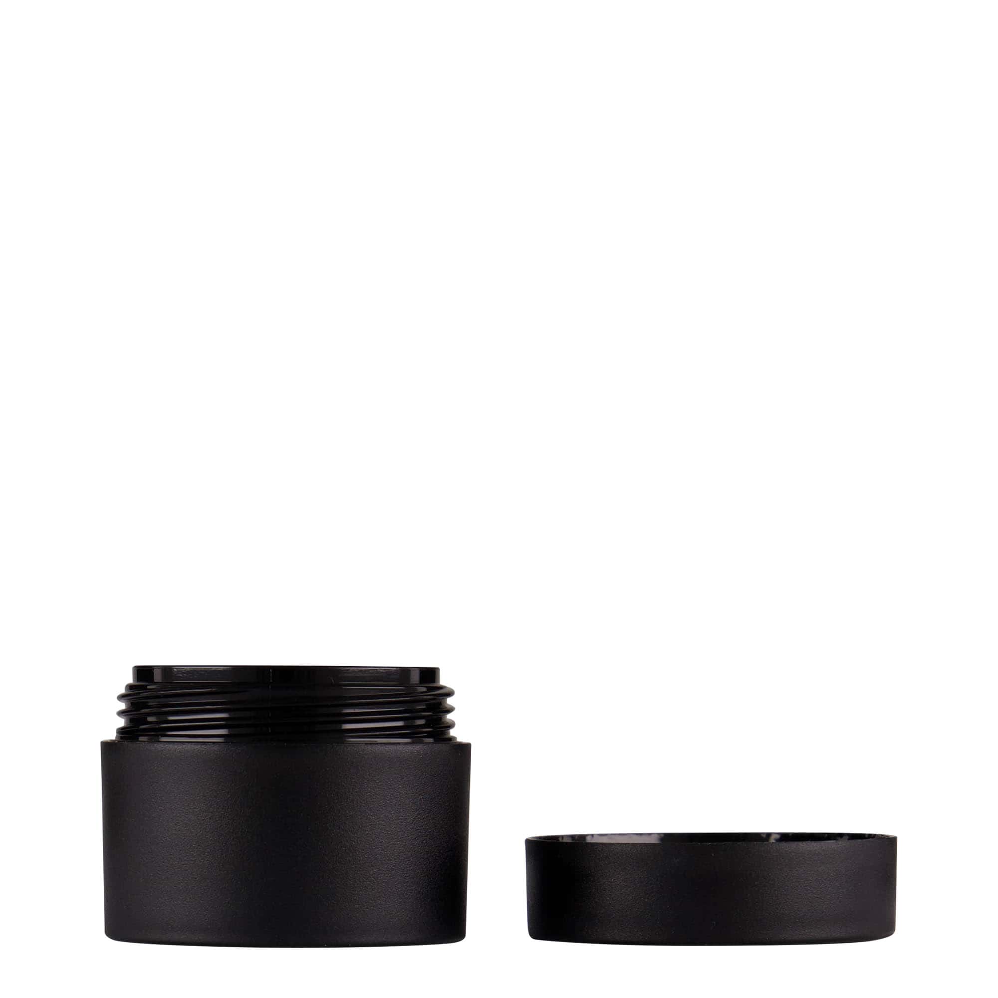 15 ml cutie din plastic „Antonella”, PP, negru, deschidere: capac cu filet