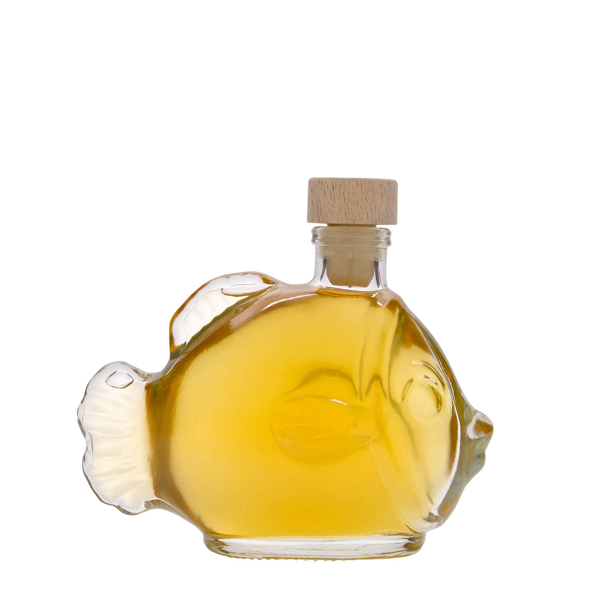 Sticlă de sticlă de 200 ml „Pește”, gura: plută