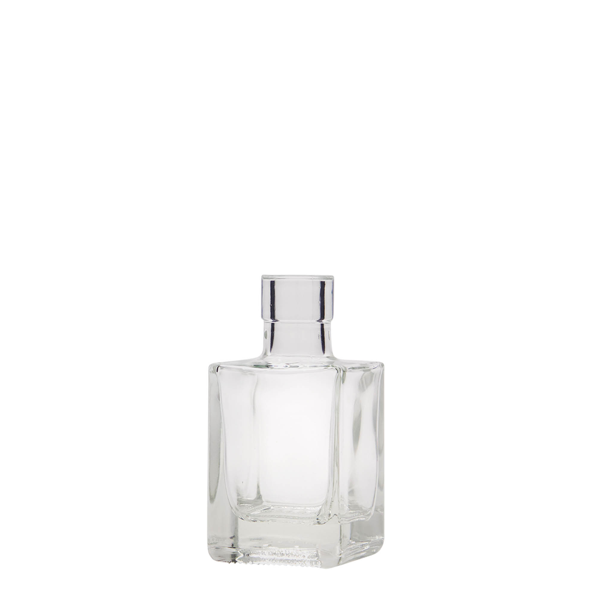 Sticlă de sticlă de 50 ml „Cube”, pătrată, gură: dop de plută