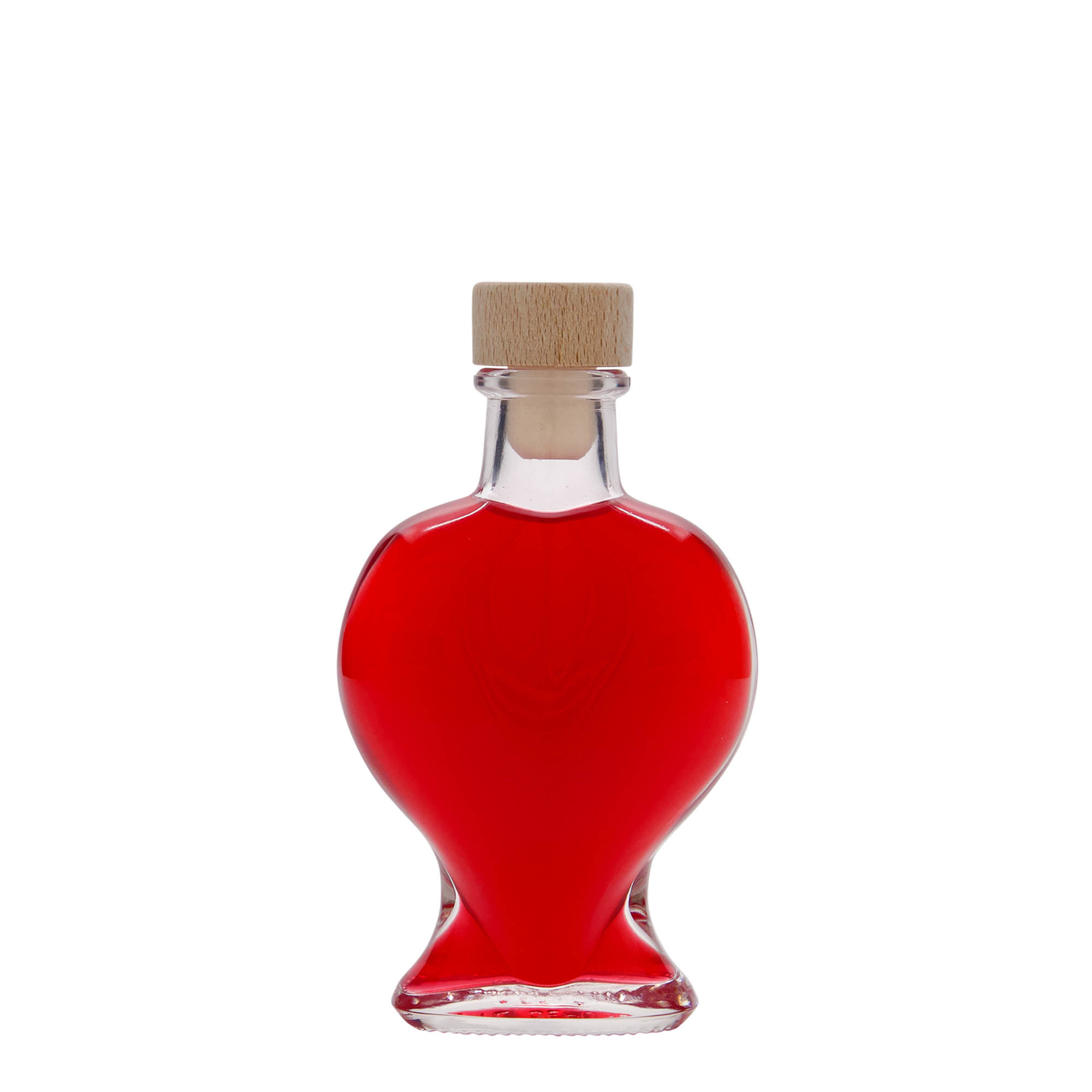 Sticlă de sticlă de 100 ml „Inimă”, gura: dop Sticlă de sticlă de 100 ml „Inimă”, gura: dop