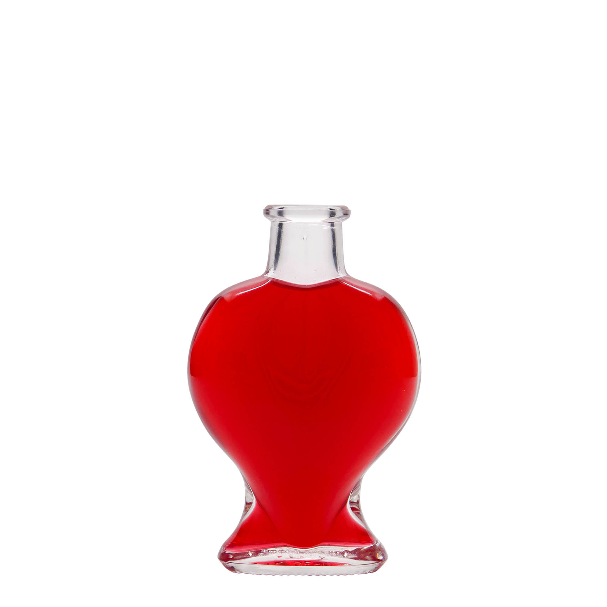 Sticlă de sticlă de 100 ml „Inimă”, gura: dop Sticlă de sticlă de 100 ml „Inimă”, gura: dop