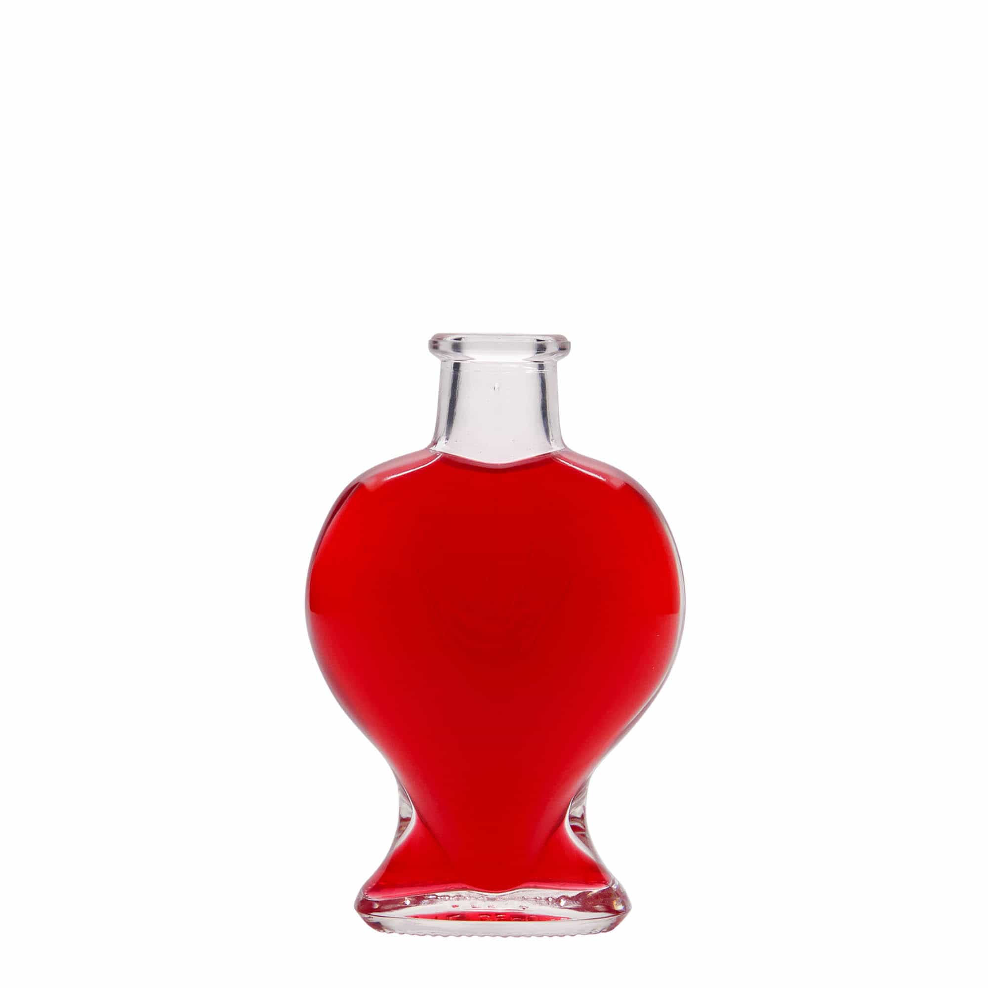 Sticlă de sticlă de 100 ml „Inimă”, gura: dop