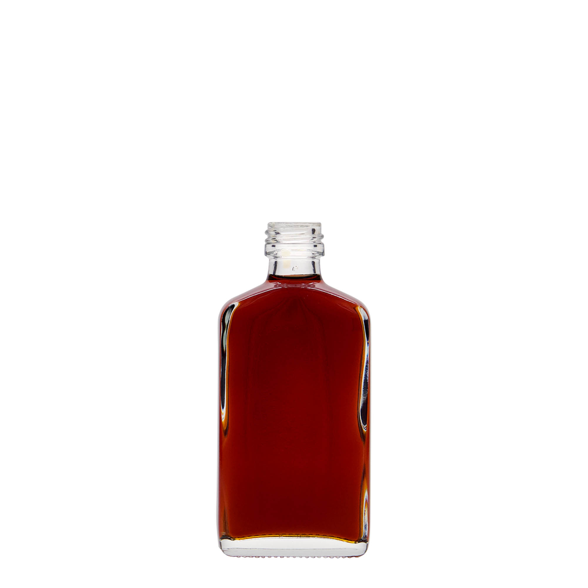 Flacon de buzunar de 50 ml, dreptunghiular, sticlă, gura: PP 18 Flacon de buzunar de 50 ml, dreptunghiular, sticlă, gura: PP 18
