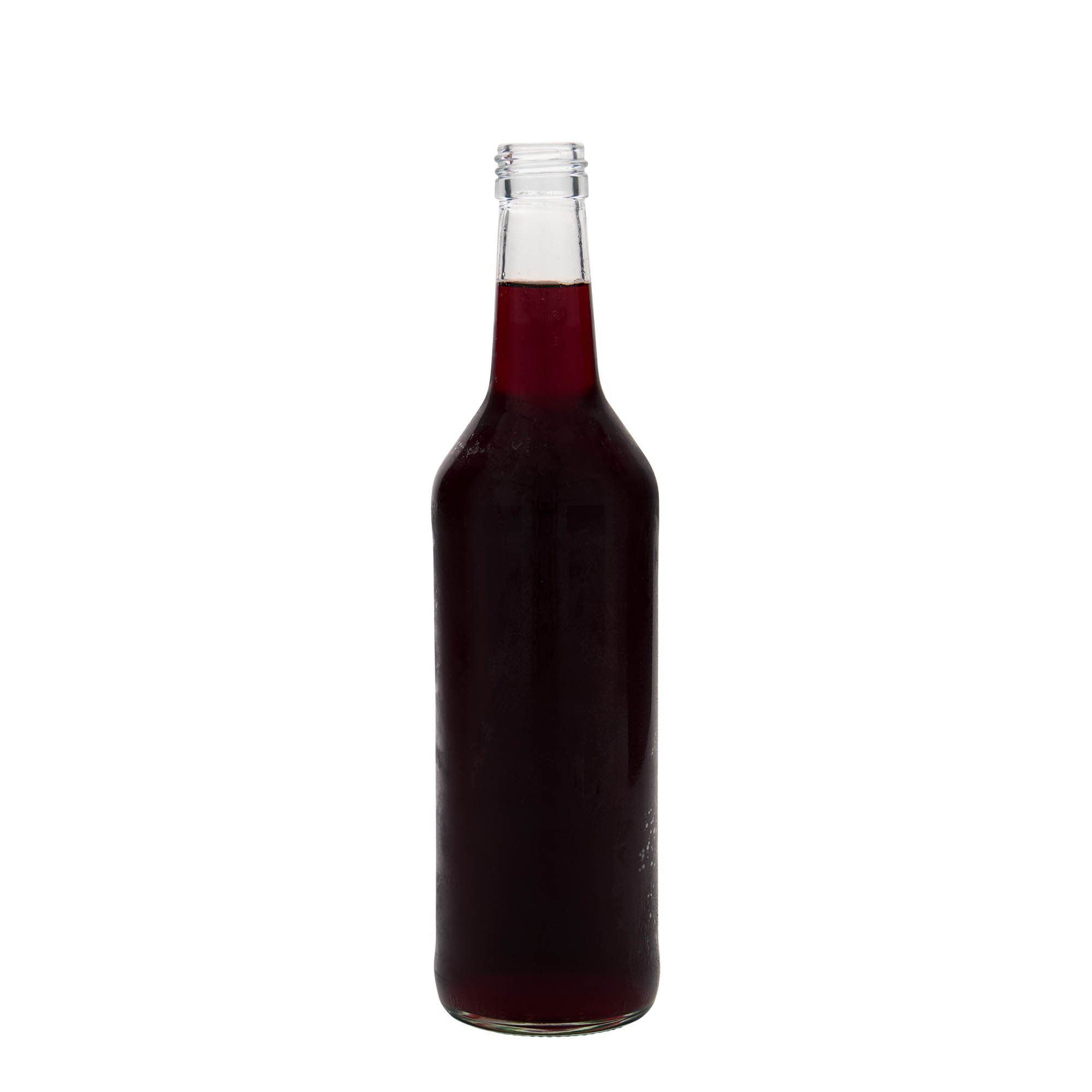 Sticlă de sticlă de 500 ml, gât drept, deschidere: PP 28 Sticlă de sticlă de 500 ml, gât drept, deschidere: PP 28