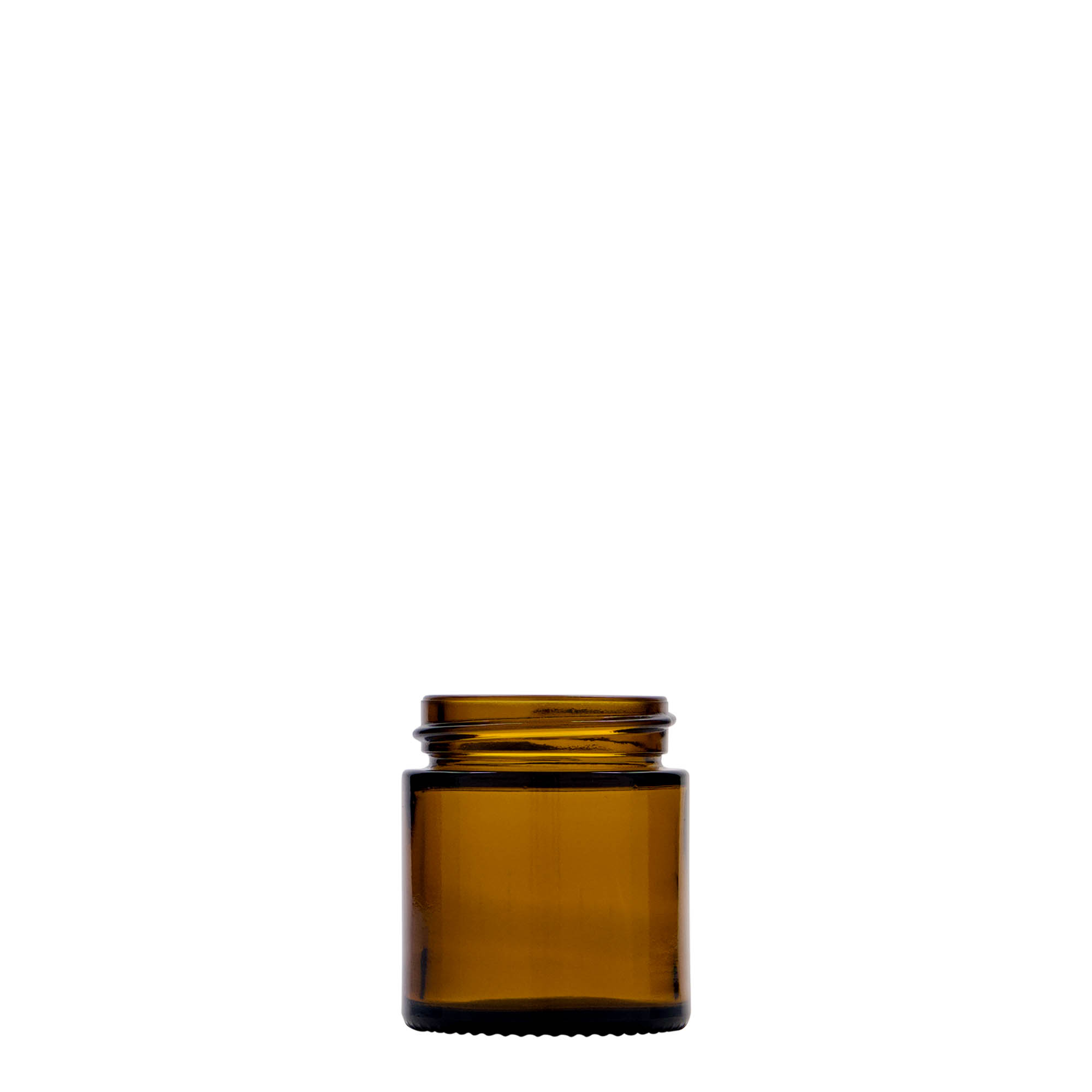 30 ml borcan „Brown Line”, sticlă, maro, gura: capac cu filet
