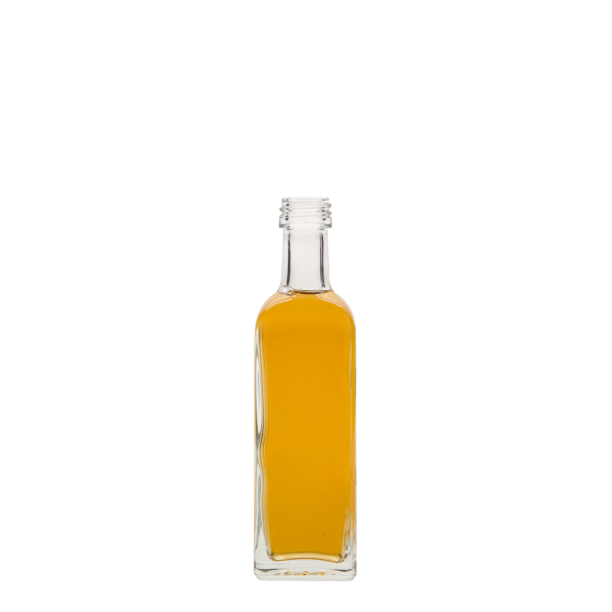 Sticlă de sticlă de 60 ml „Marasca”, pătrată, gura: PP 18 Sticlă de sticlă de 60 ml „Marasca”, pătrată, gura: PP 18