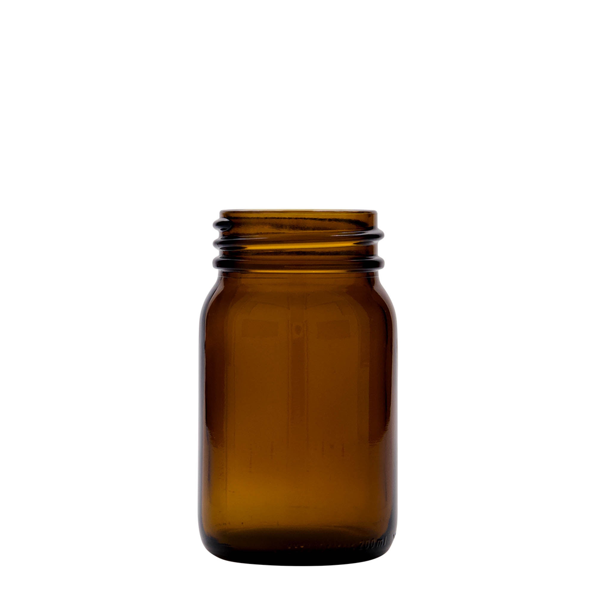 200 ml borcan cu gât larg, maro, gură: DIN 55