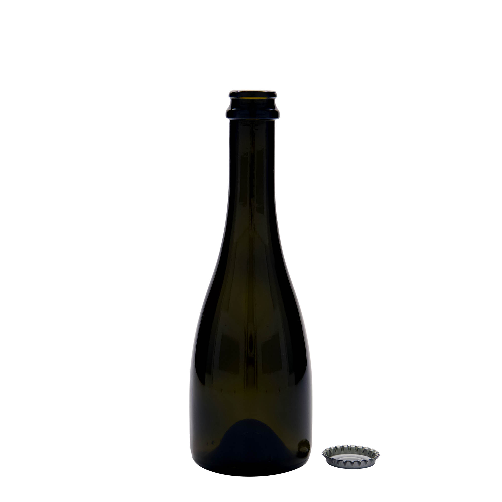 Sticlă de bere/șampanie 330 ml „Tosca”, sticlă, verde antichizat, gât: capac tip crown cork
