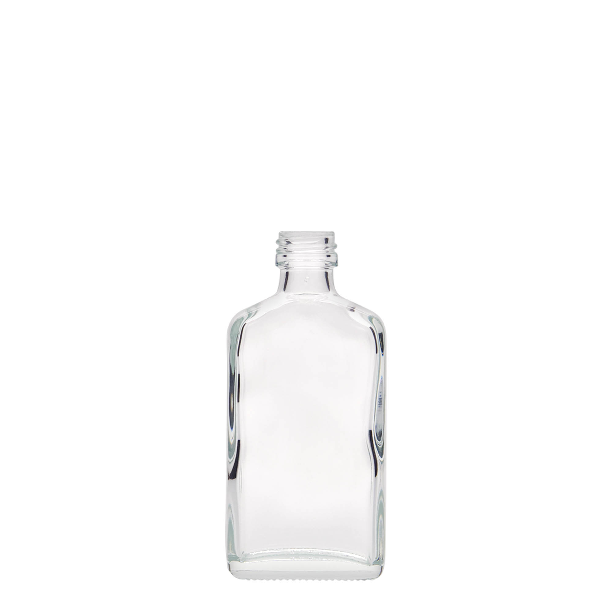 Flacon de buzunar de 50 ml, dreptunghiular, sticlă, gura: PP 18