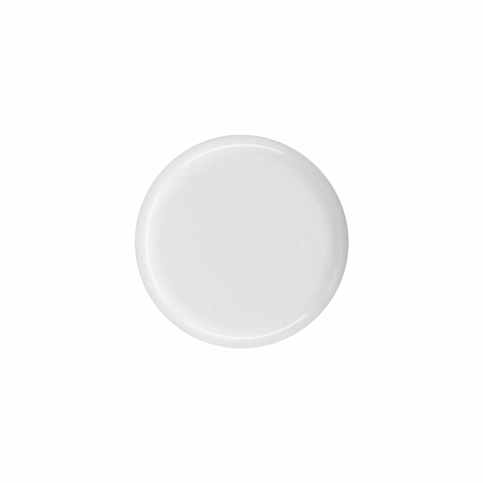 Capac cu filet pentru sticlă rotundă cu inserție pentru seringă, plastic PE, alb, pentru gura: DIN 18