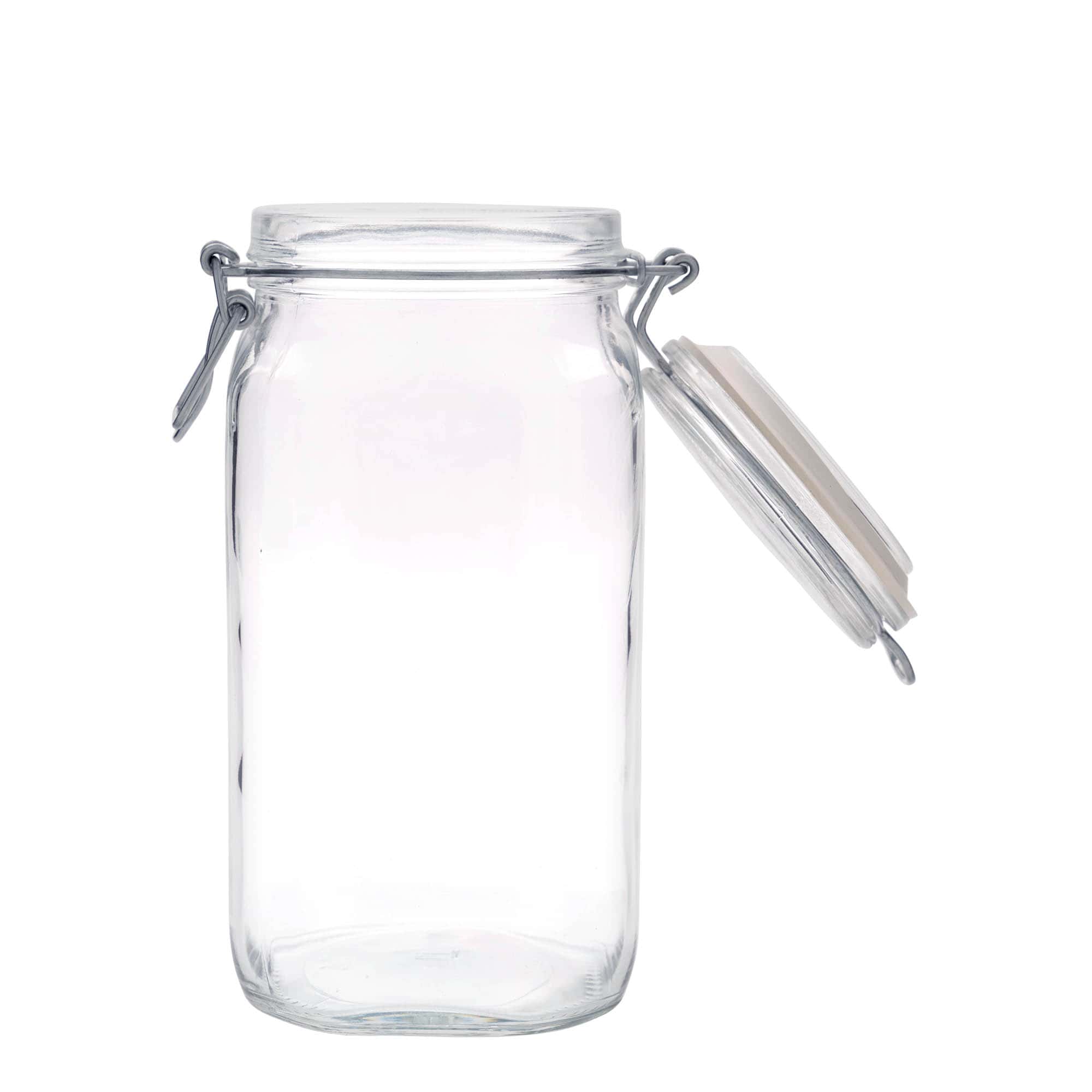 1.500 ml borcan cu clemă de sârmă „Fido”, pătrat, gura: închidere cu clemă de sârmă