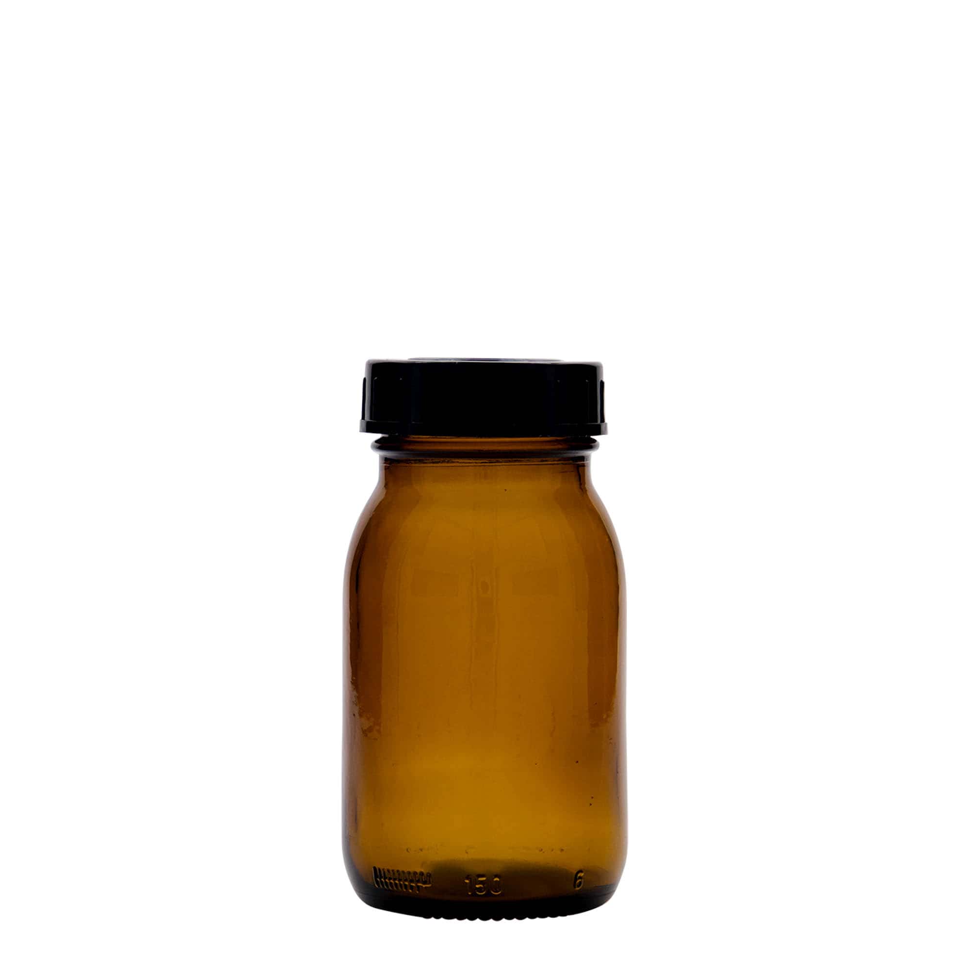 150 ml borcan cu gât larg, maro, gura: DIN 45