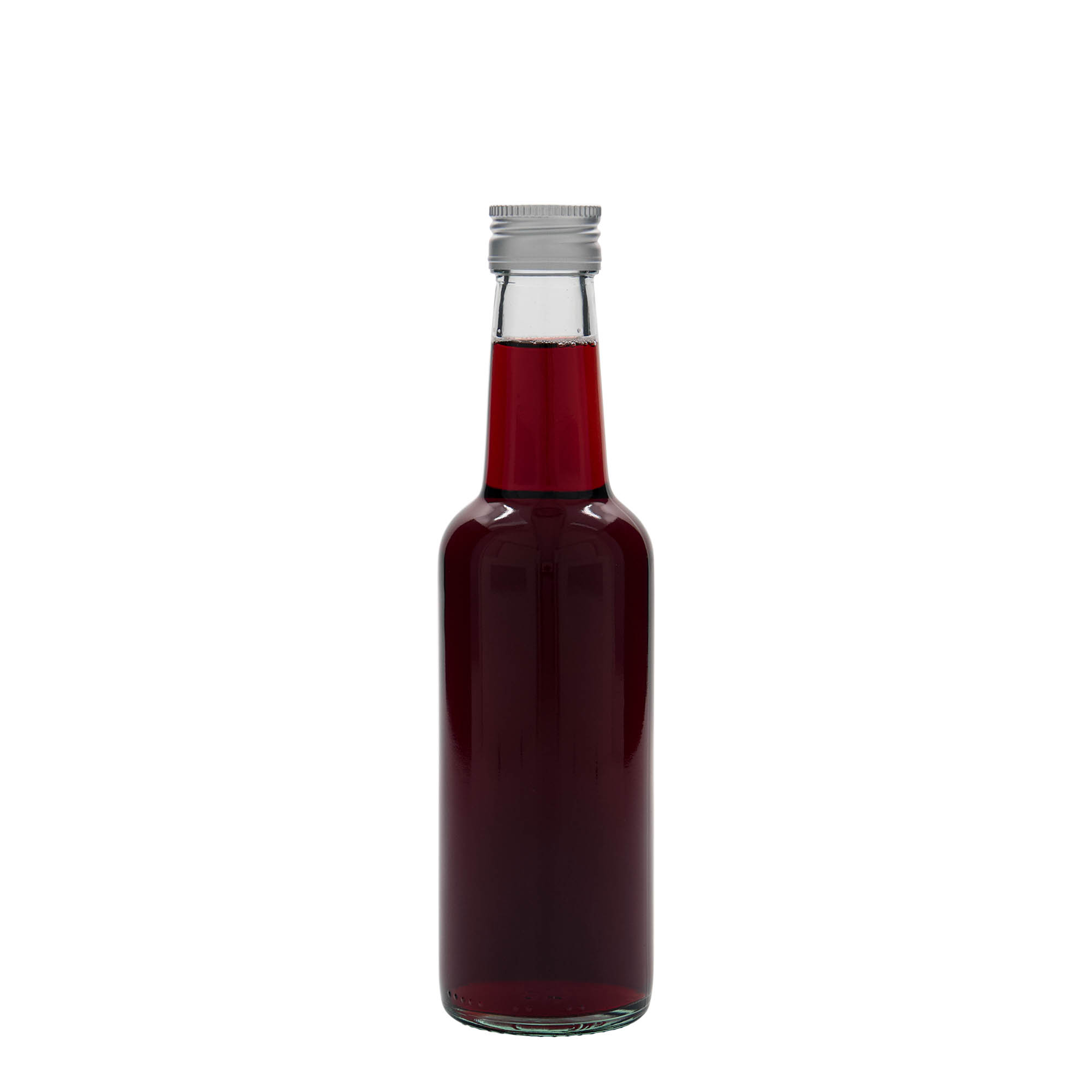 Sticlă de sticlă de 250 ml cu gât drept, deschidere: PP 28