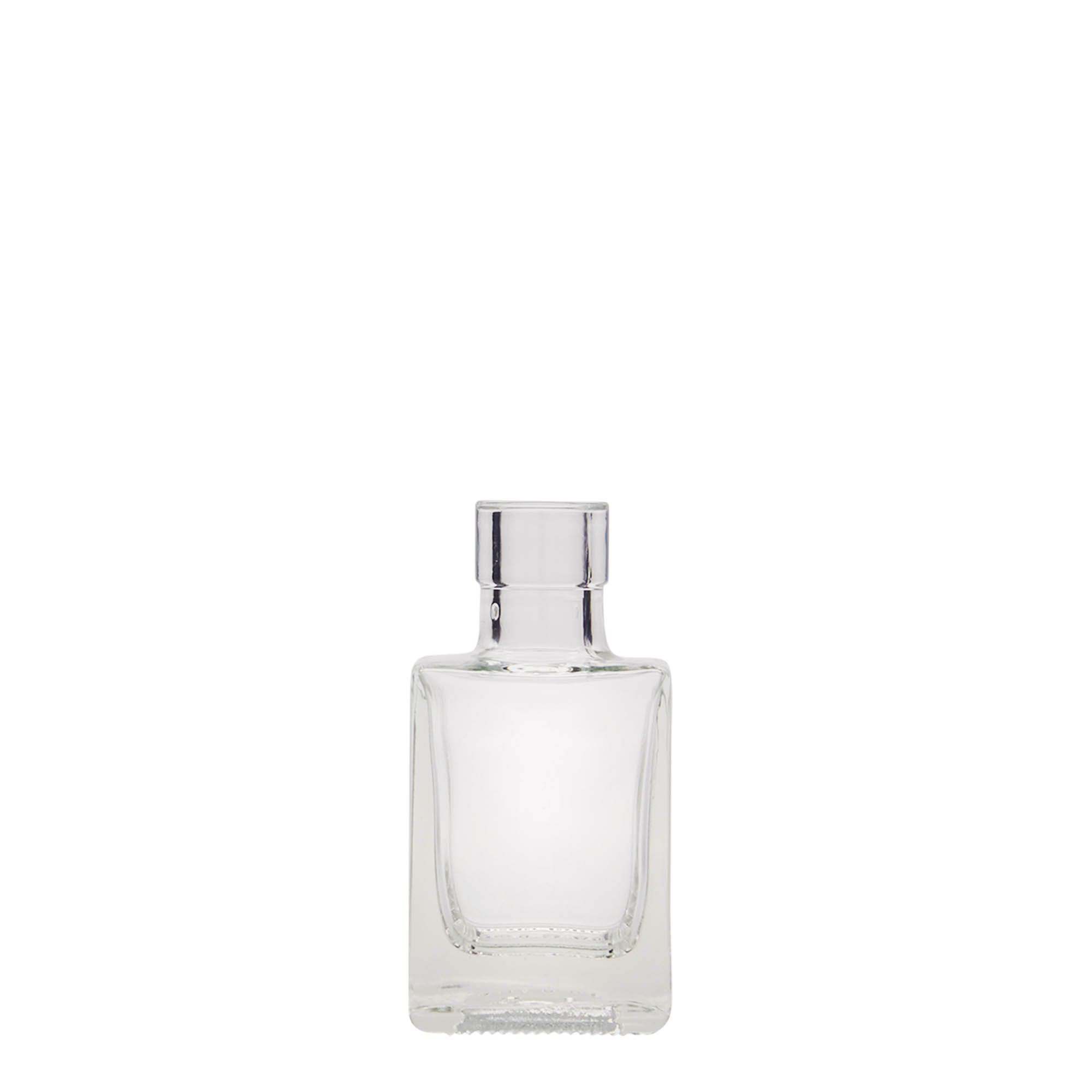 Sticlă de sticlă de 50 ml „Cube”, pătrată, gură: dop de plută