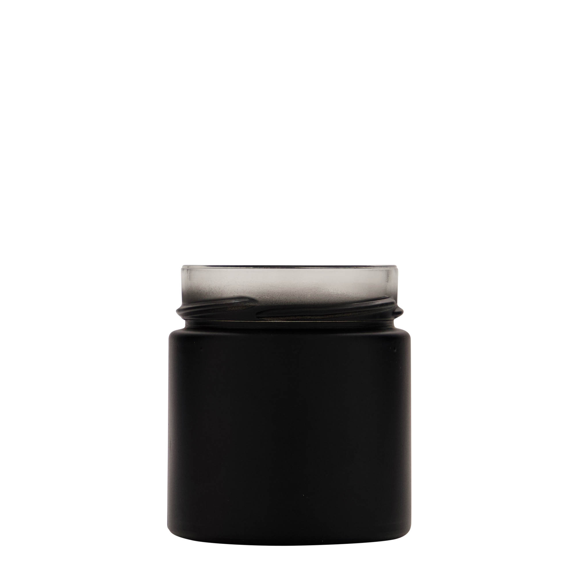 220 ml borcan rotund 'Aurora', negru, gura: Deep-Twist-Off (DTO 66)