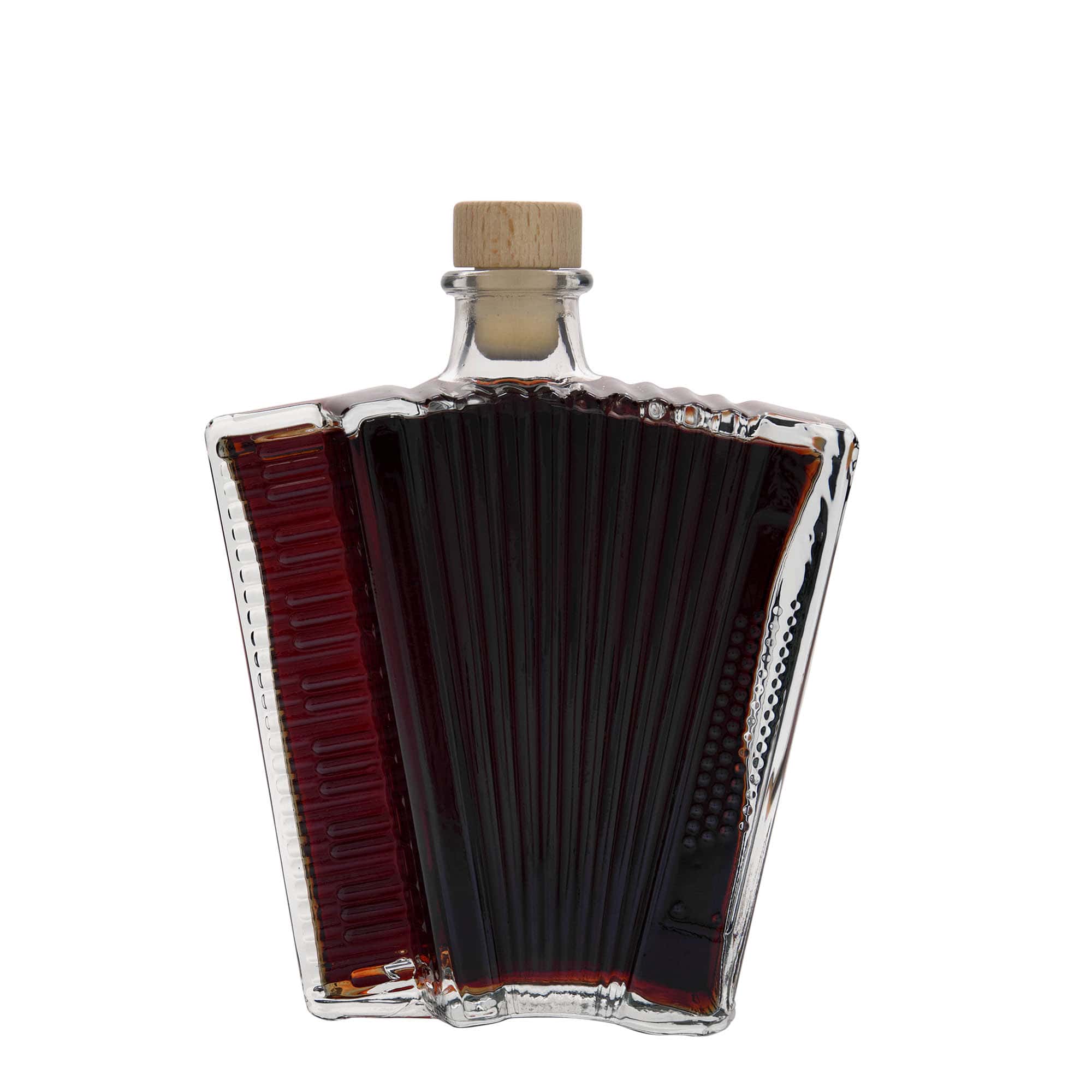 Sticlă de sticlă de 500 ml „Acordeon”, gura: dop de plută