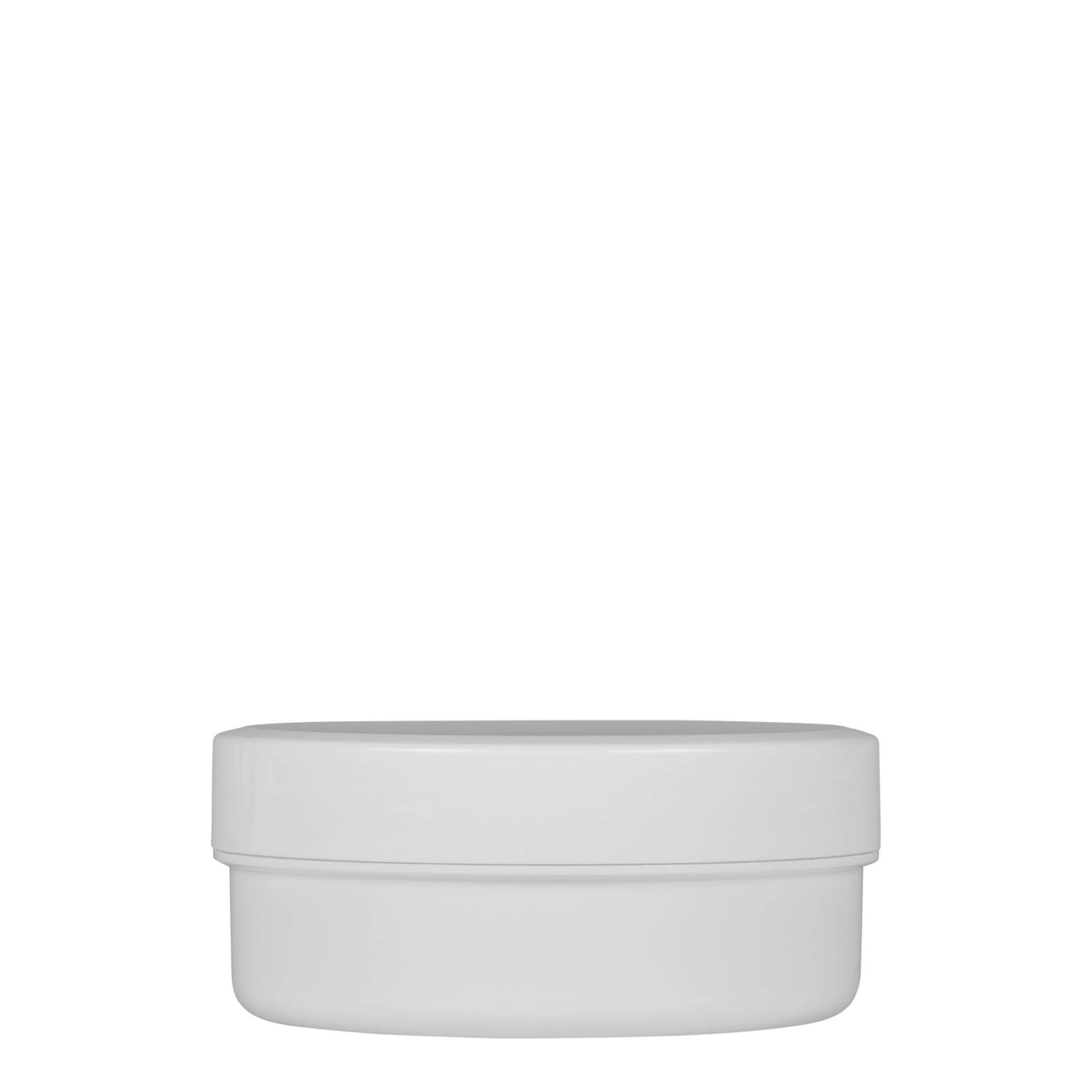 125 ml cutie din plastic „White Line”, PP, alb, deschidere: capac cu filet