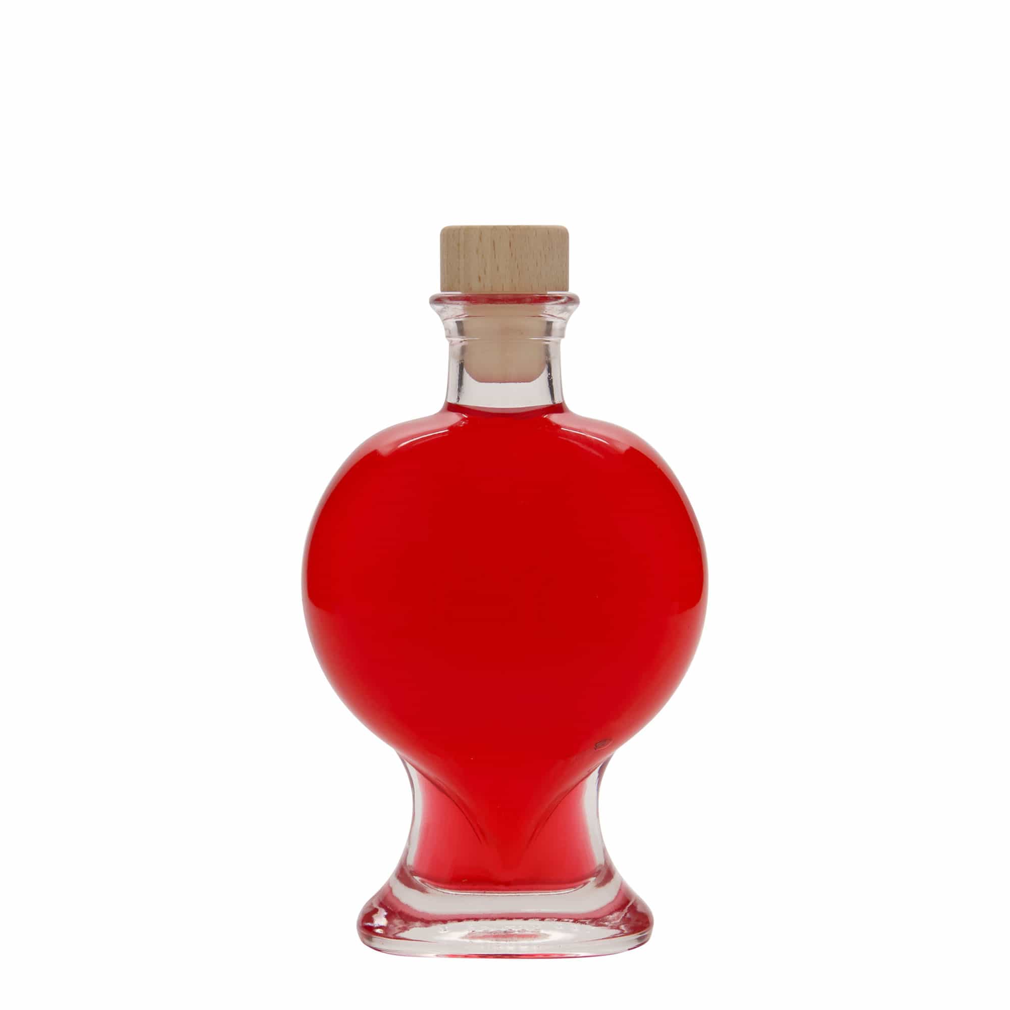 Sticlă de sticlă de 200 ml „Inimă”, gura: dop de plută