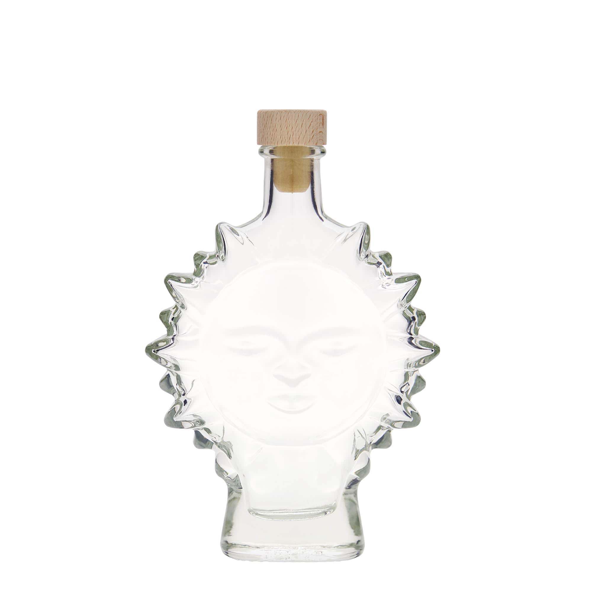 Sticlă de sticlă de 200 ml „Soare”, gură: dop de plută