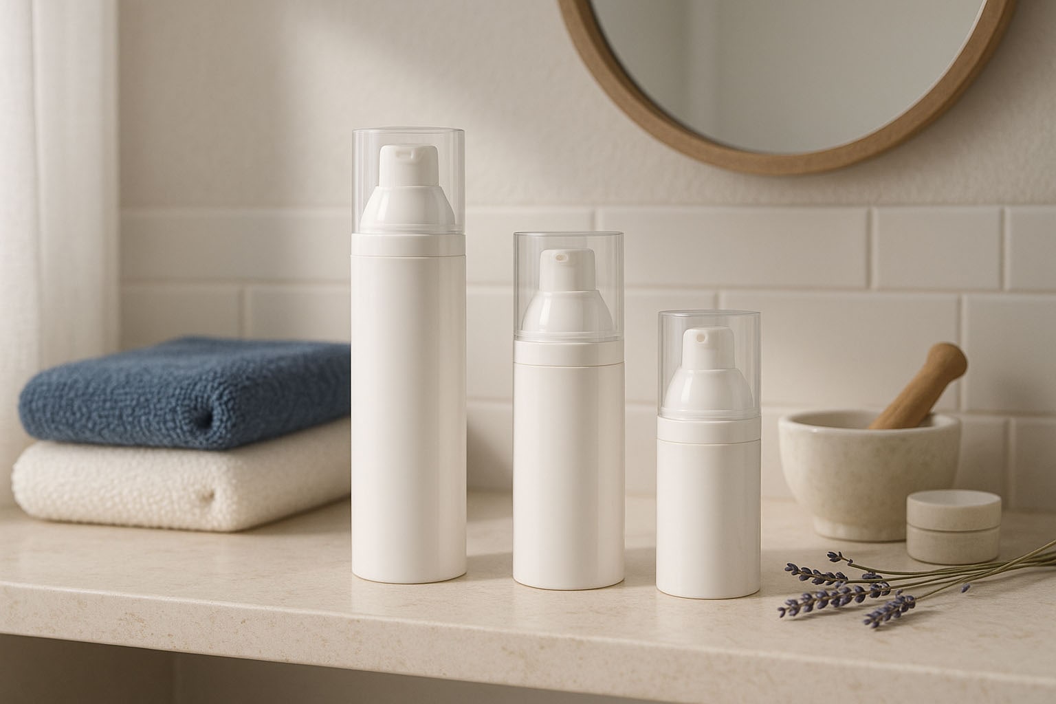 Cap de pompă distribuitor airless „Mezzo”, plastic PP, alb