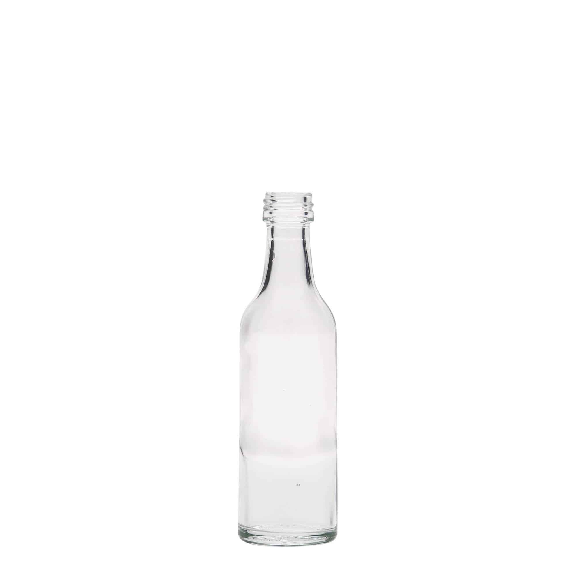 Sticlă de sticlă de 50 ml cu gât drept, deschidere: PP 18