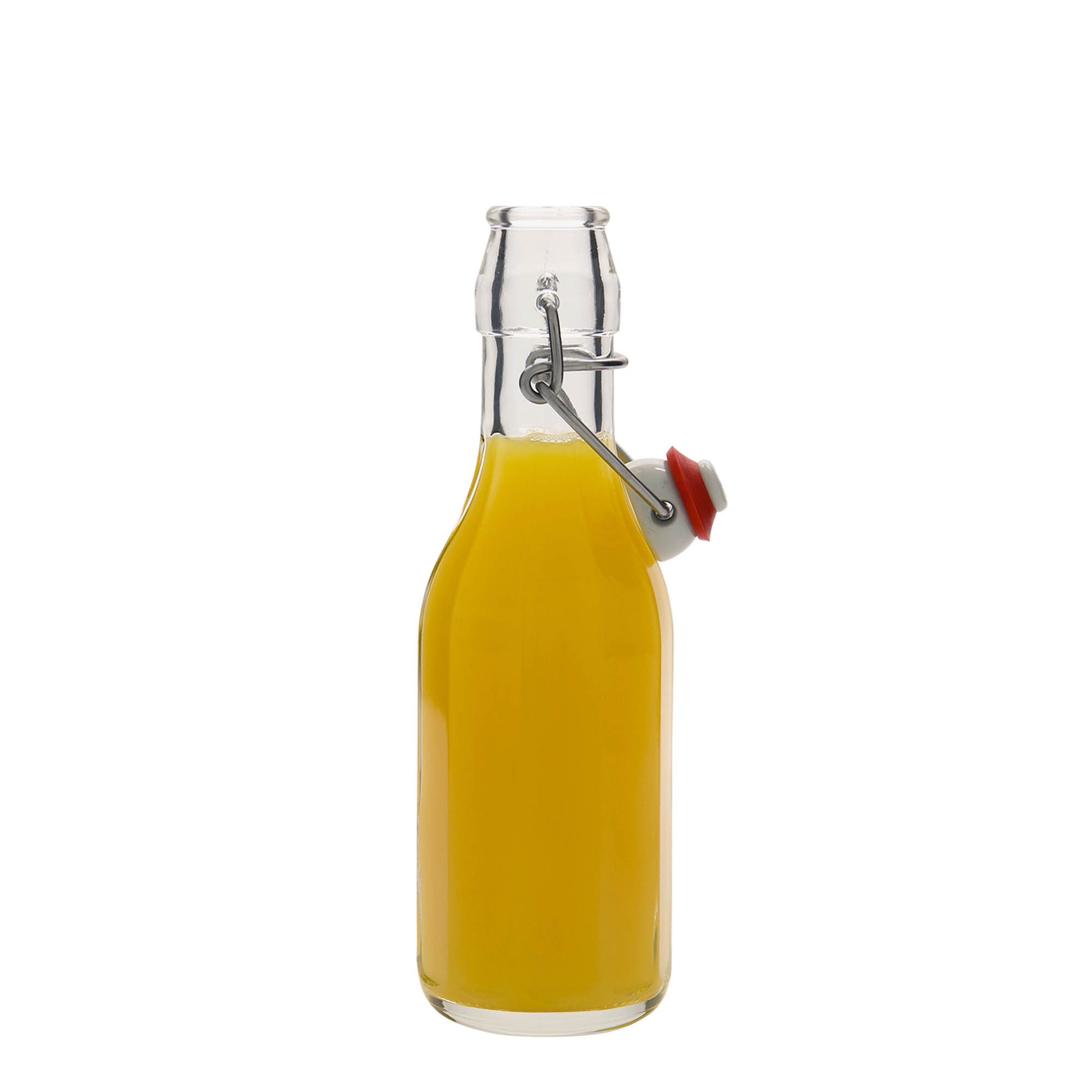 Sticlă de sticlă de 250 ml „Bravo”, cu zece colțuri, gura: închidere cu clemă